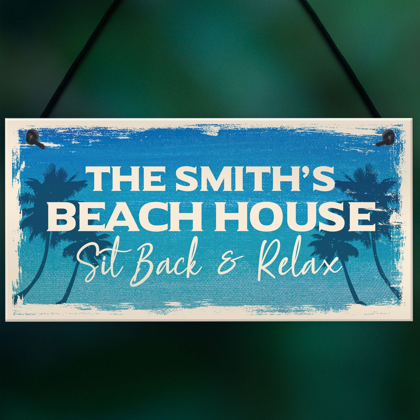 Personalised Beach Houe Sign Hanging Door Sign Beach Nautical