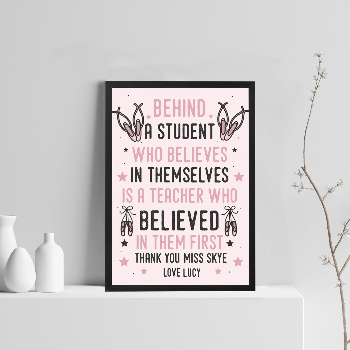 Student Gift For Teacher Framed Print Thank You Teacher Gifts