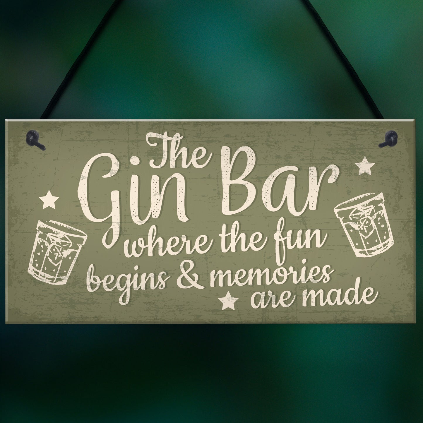 Bar Sign Novelty Hanging Home Gin Bar Pub Plaque Funny Man Cave