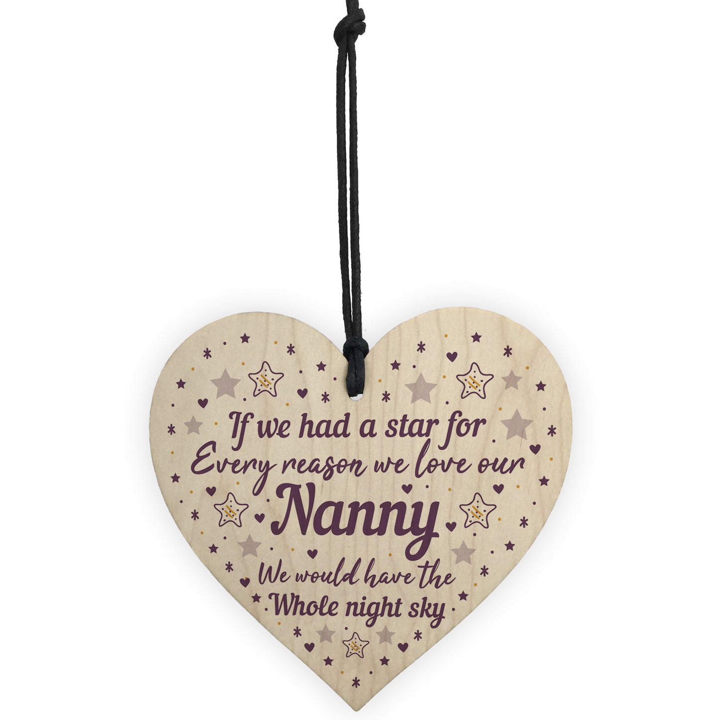 Cute Nanny Heart Wood Sign Mothers Day Gift Nanny Birthday Gifts