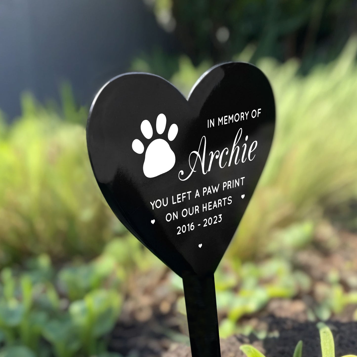 Personalised In Memory Of Pet Dog Cat Left A Paw Print Memorial