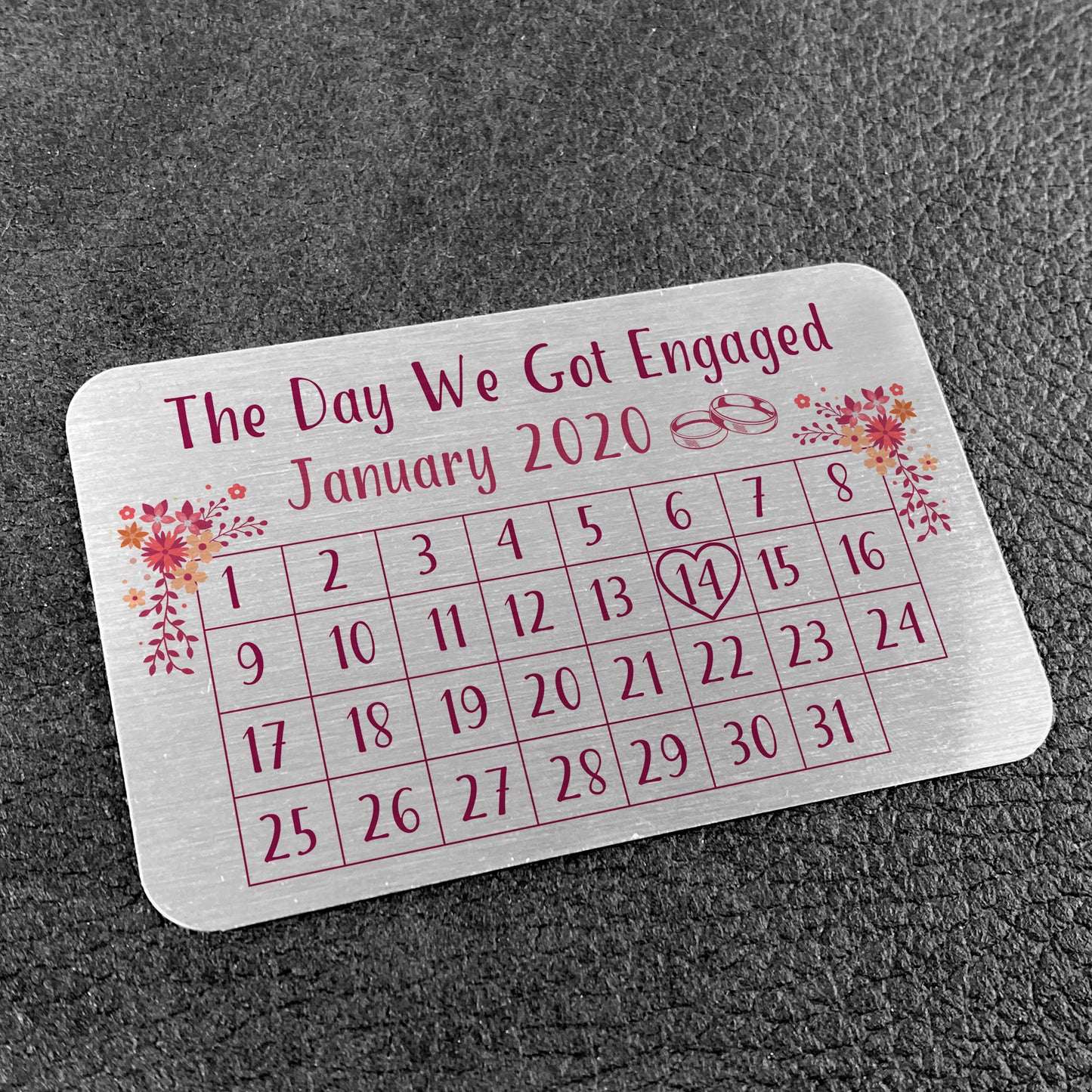 Personalised Engagement Wedding Gift Metal Wallet Purse Card