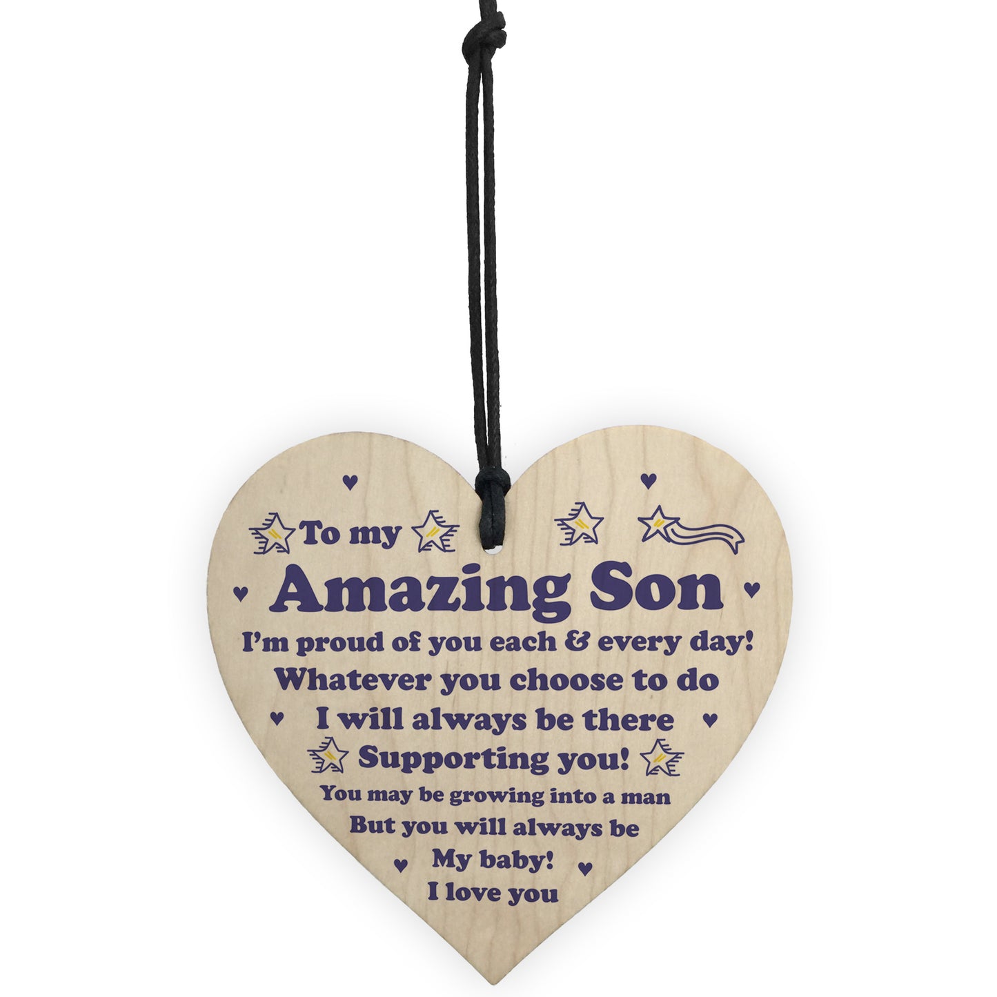 Gift For Son For Birthday Wood Heart 16th 18th 21st Birthday