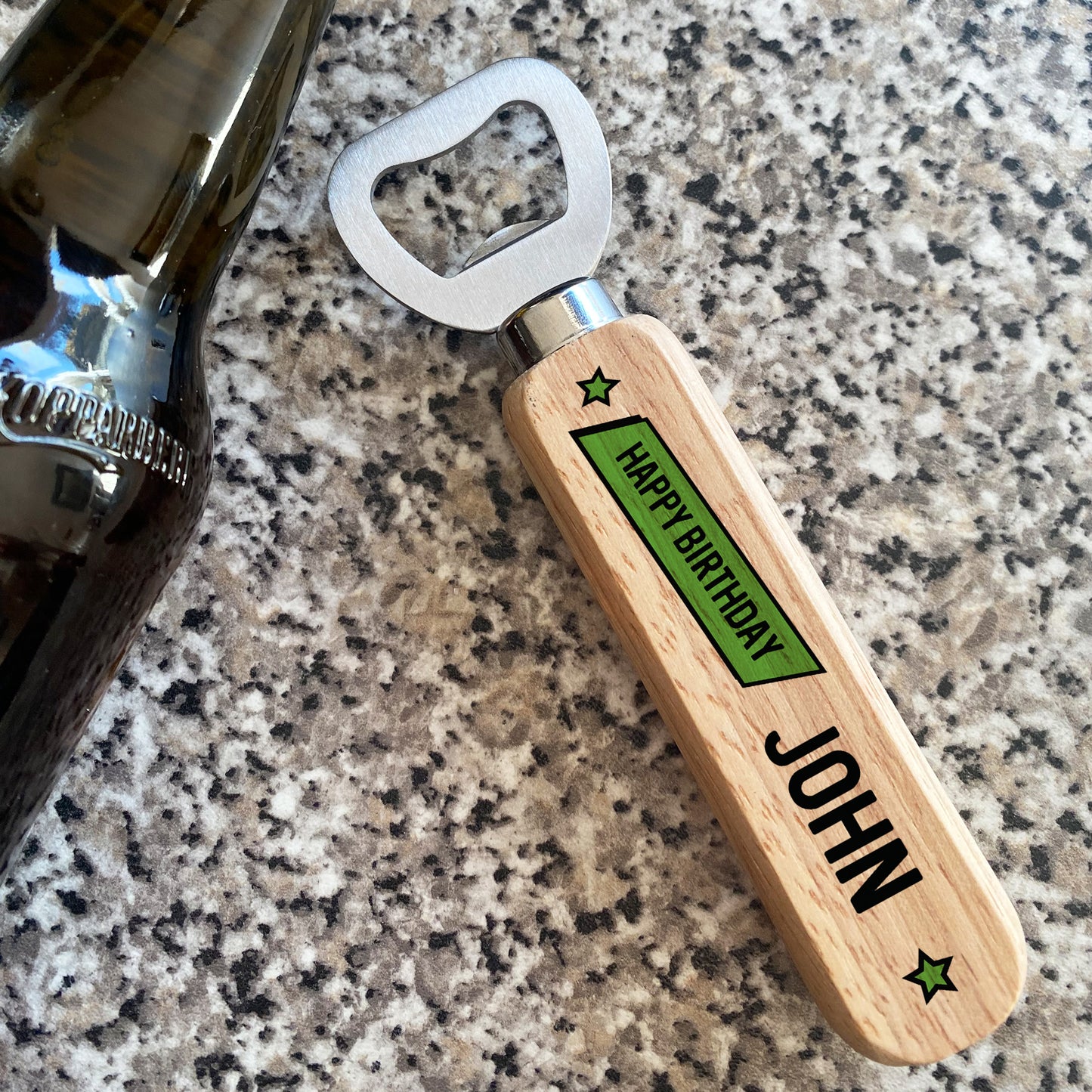 Personalised Birthday Gift For Him Her Wood Bottle Opener