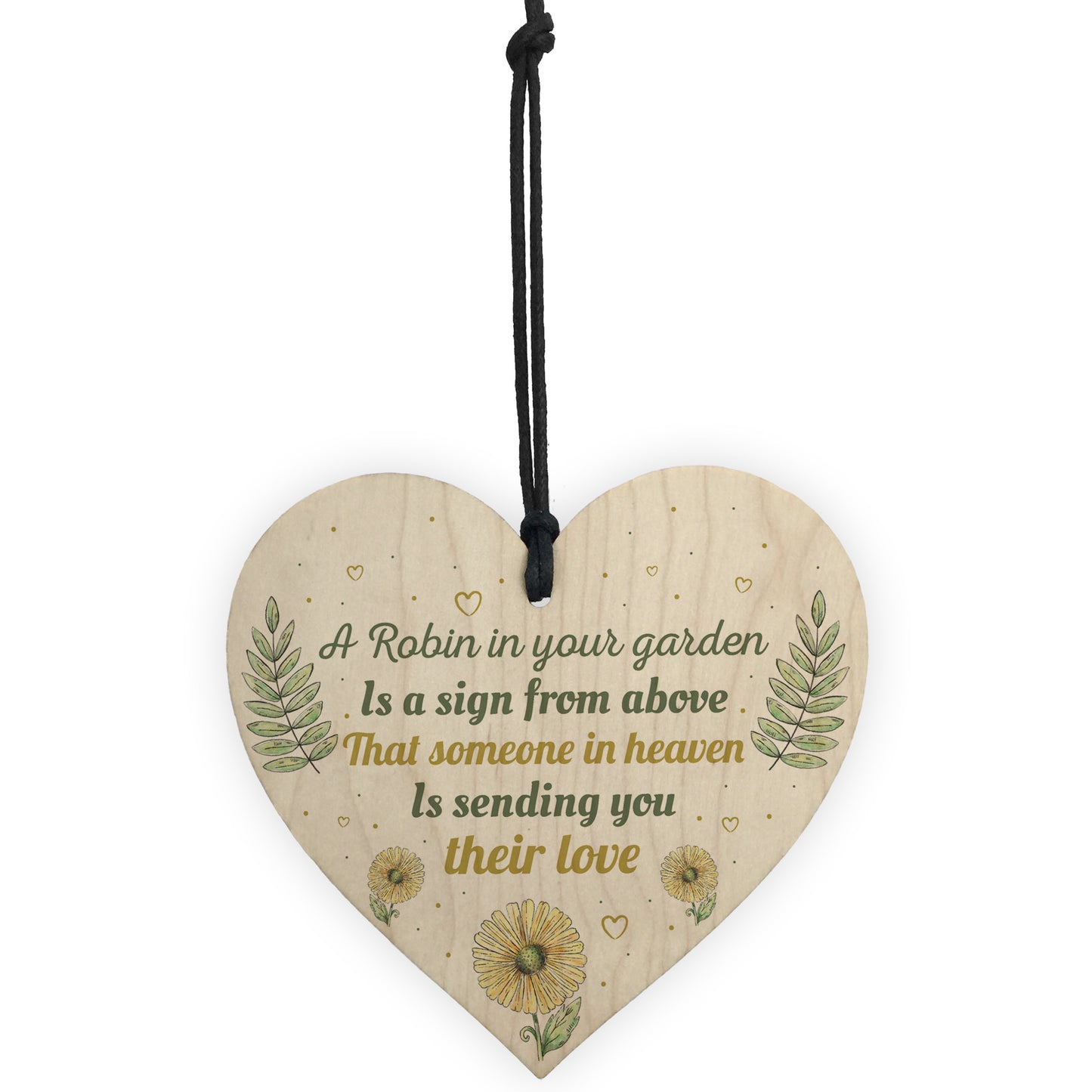 Robin Garden Memorial Grave Wood Heart Sign Rememberance