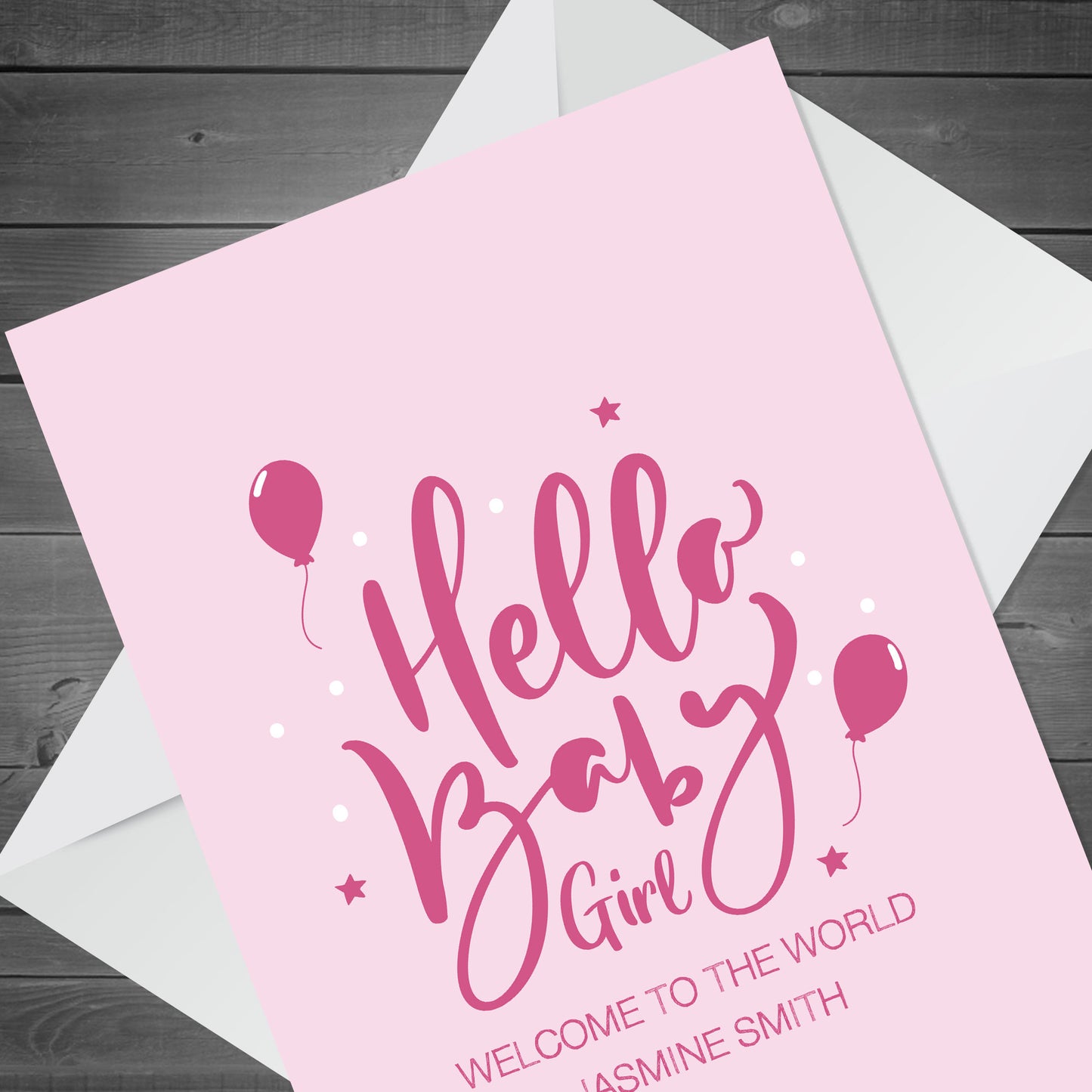 Hello Baby Girl Card Personalised Congratulations New Parents