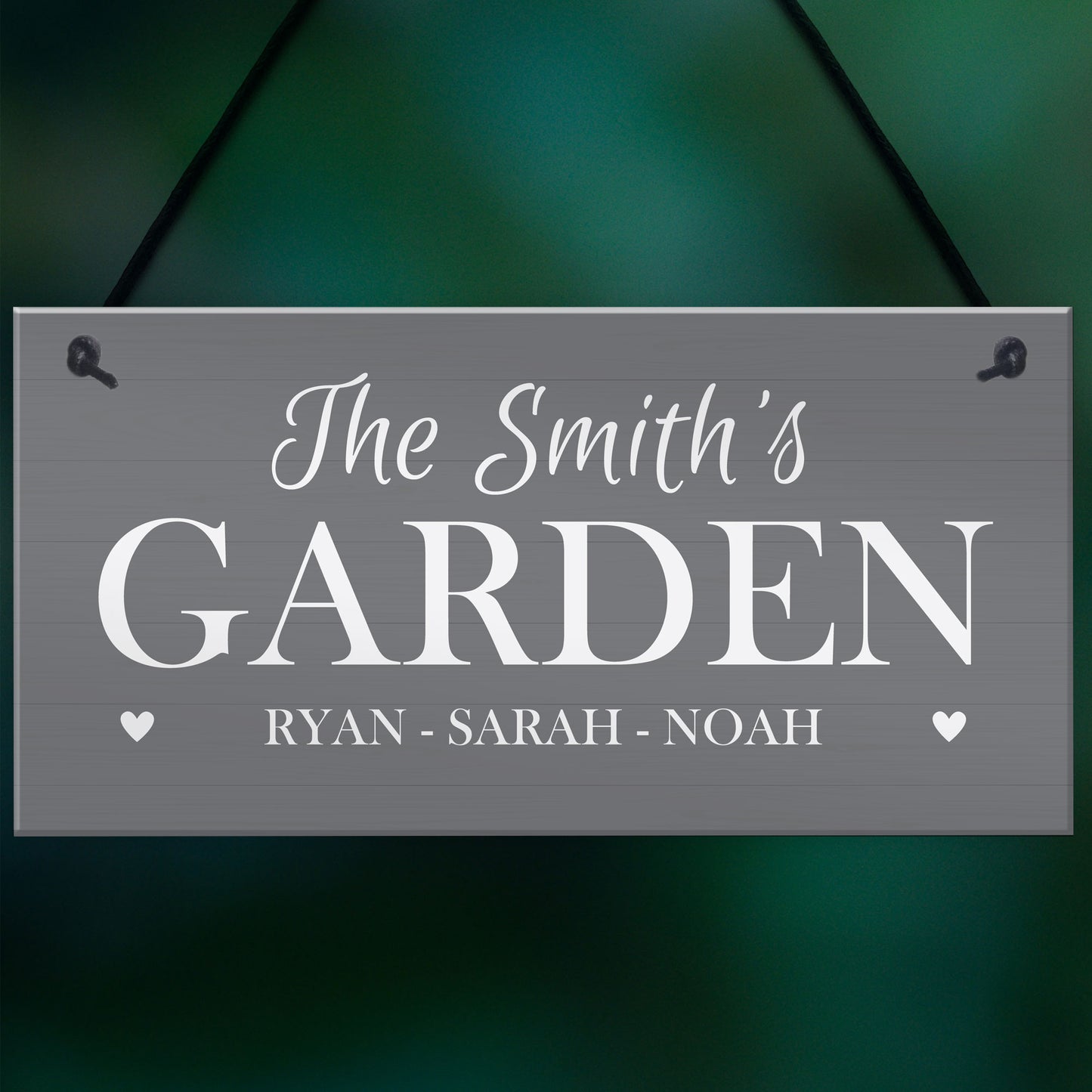 Grey Garden Signs And Plaques Hanging Door Sign Personalised