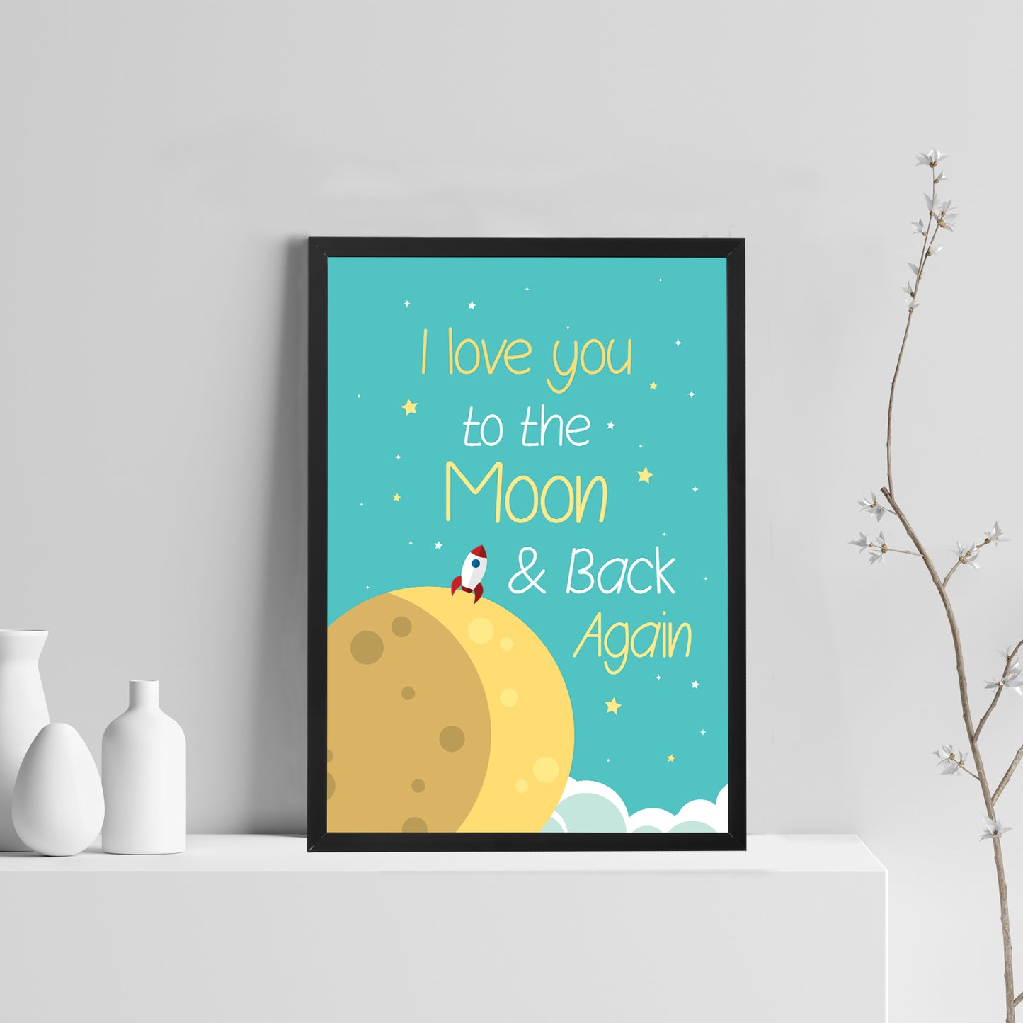 Space Wall Art Child Boys Bedroom Picture Nursery Decor Son Gift