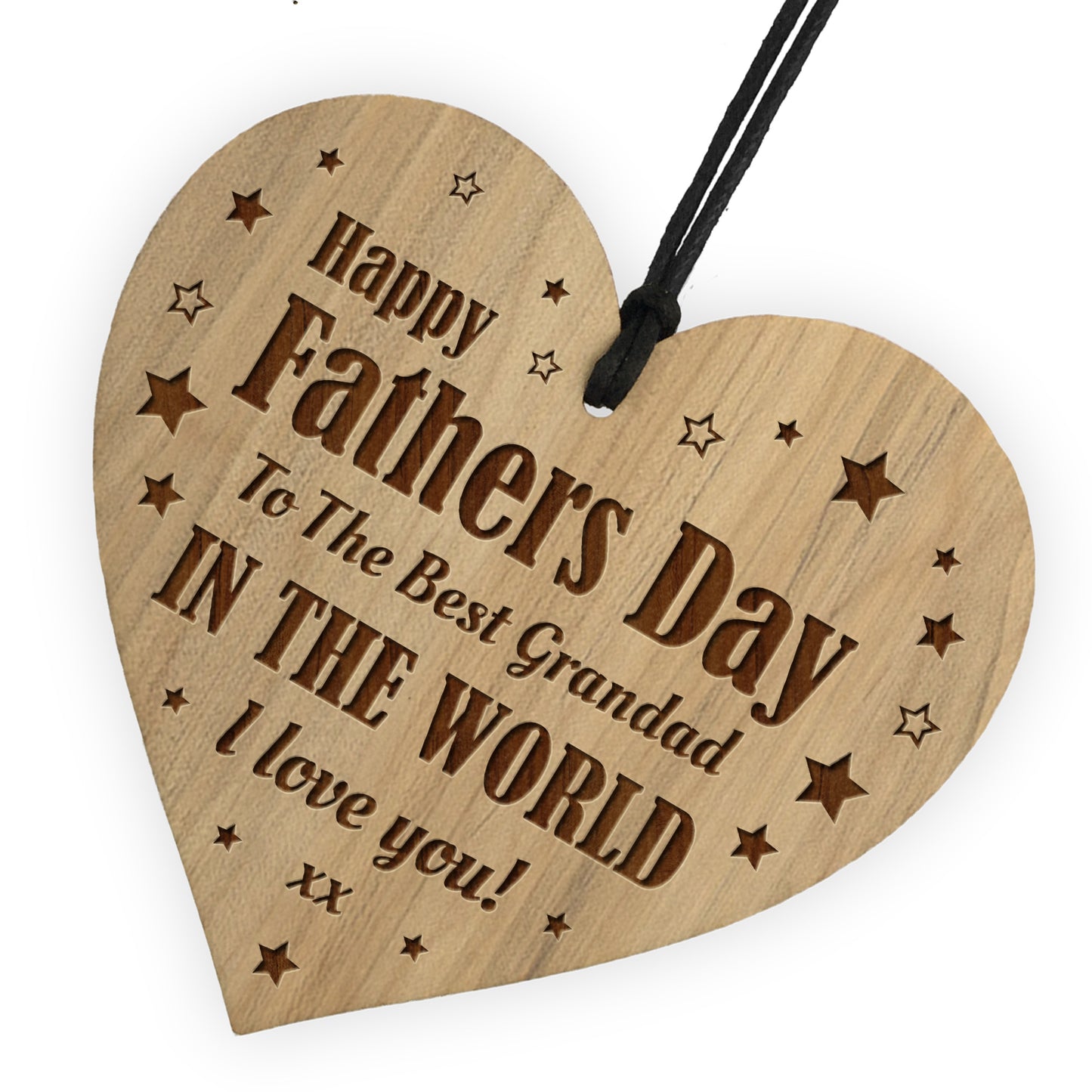 Happy Fathers Day Gift For Grandad Engraved Heart Sign Gift