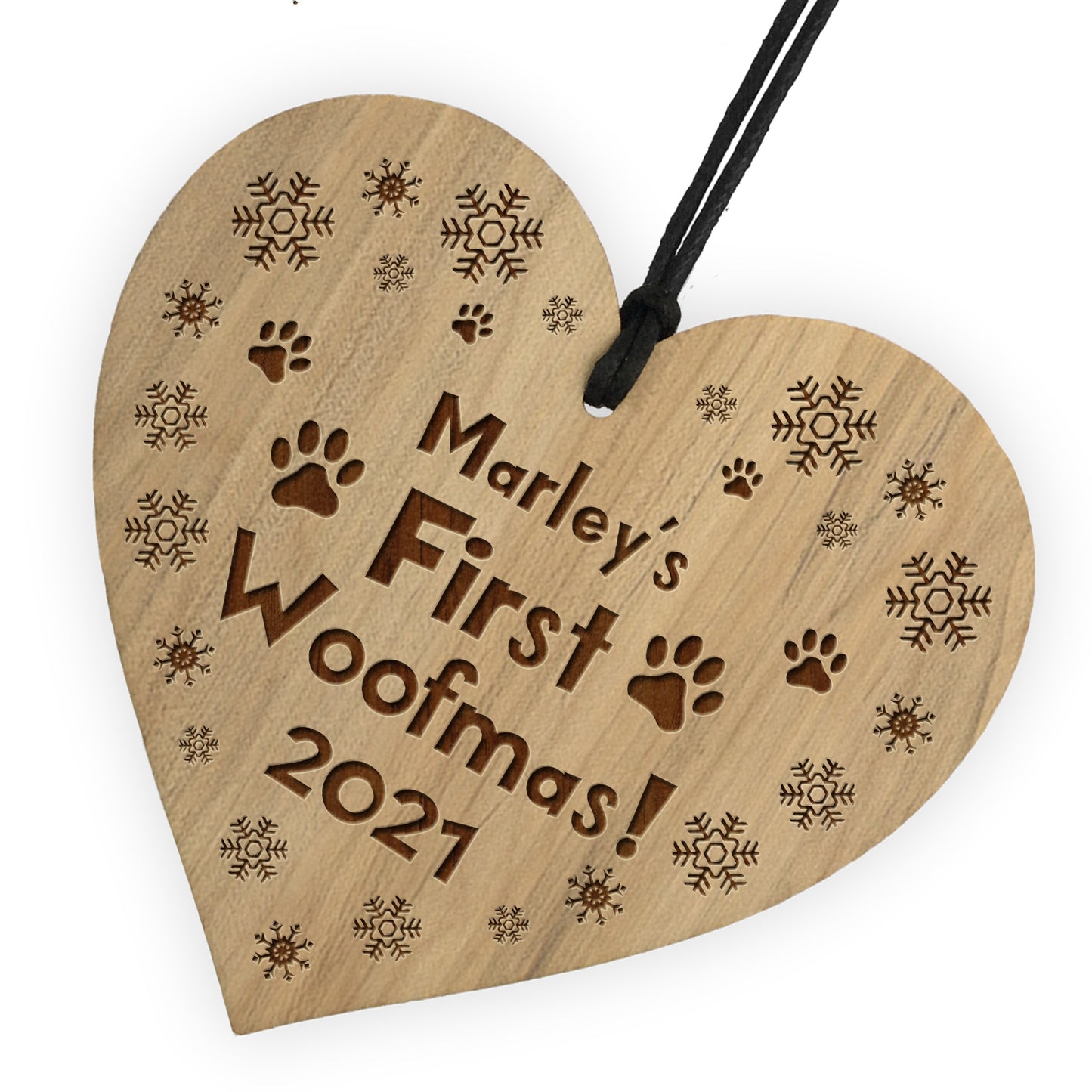 Personalised Dog Bauble Puppy Engraved Ornament Bauble 1st Xmas