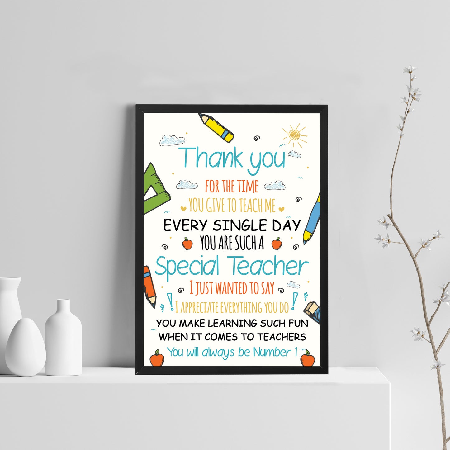 Framed Teacher Gift Thank You Poem Teacher Teaching Assistant