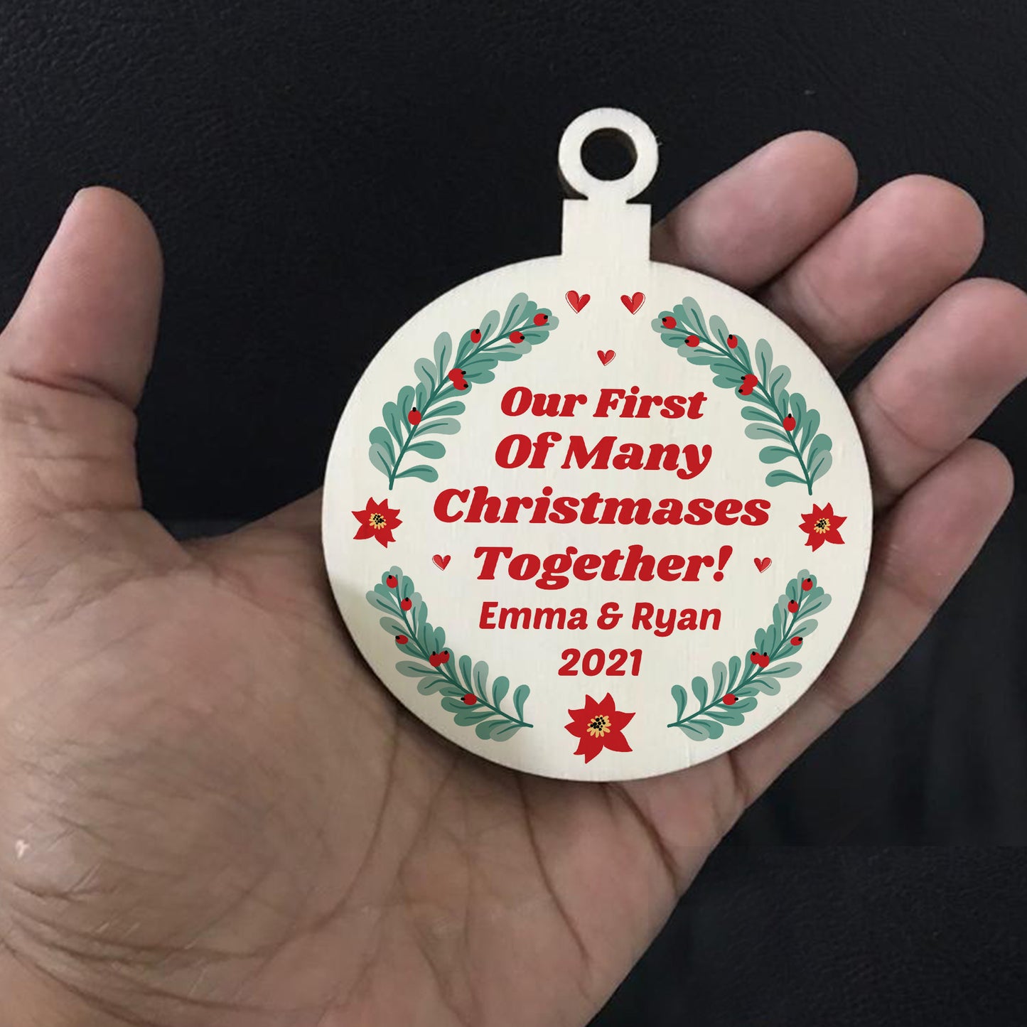 1st Christmas Bauble Personalised Hanging Decoration Boyfriend