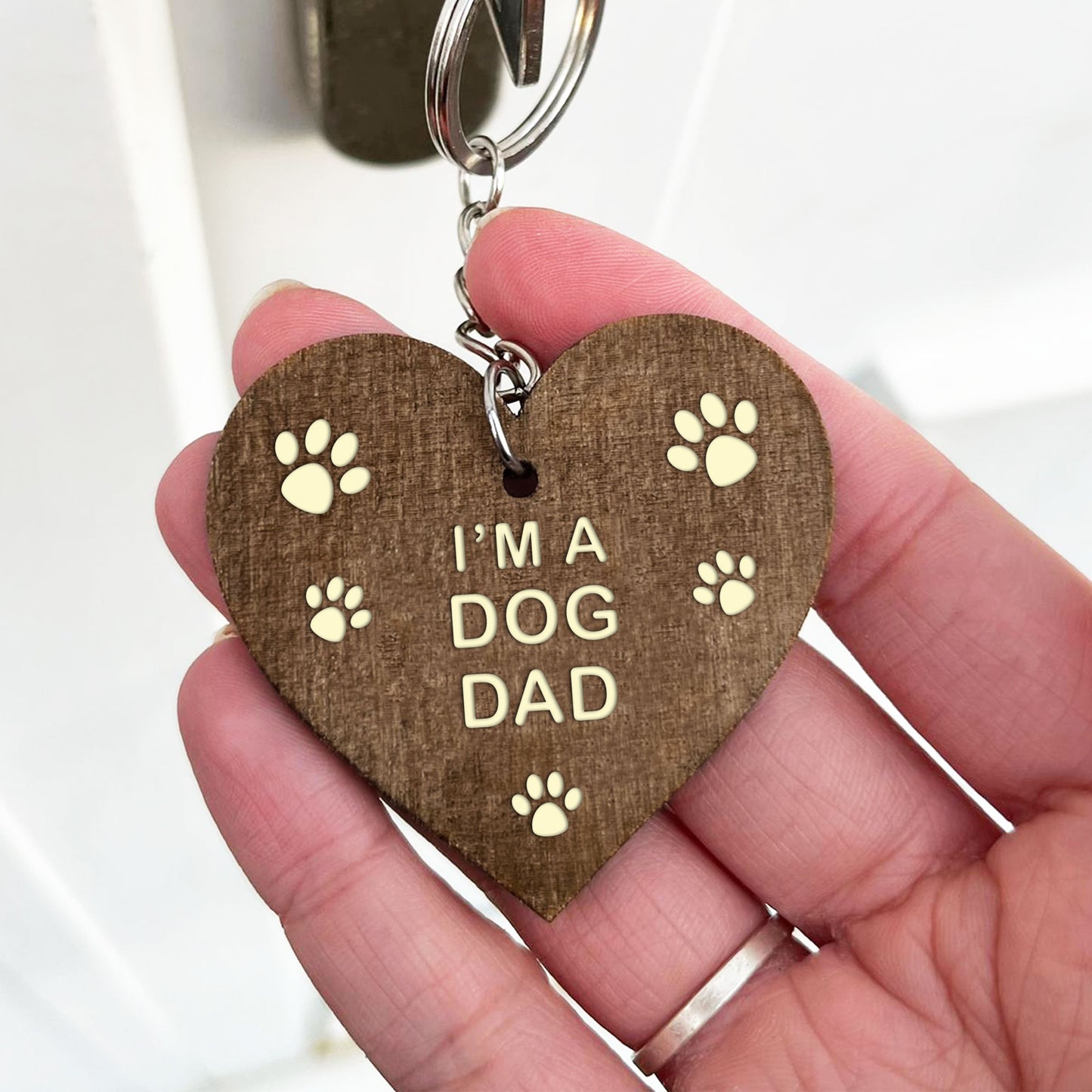 Funny IM A DOG DAD Gift Fathers Day Gift From The Dog Keyring