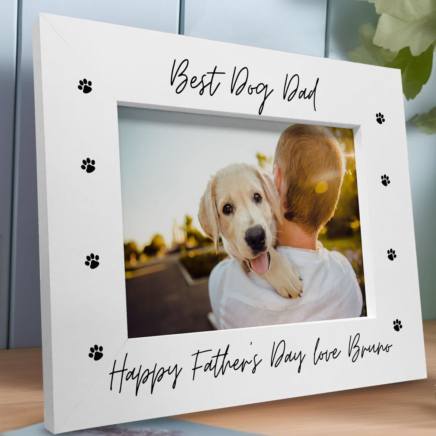 Personalised Fathers Day Gift From Dog 7x5 Dad Photo Frame Dog