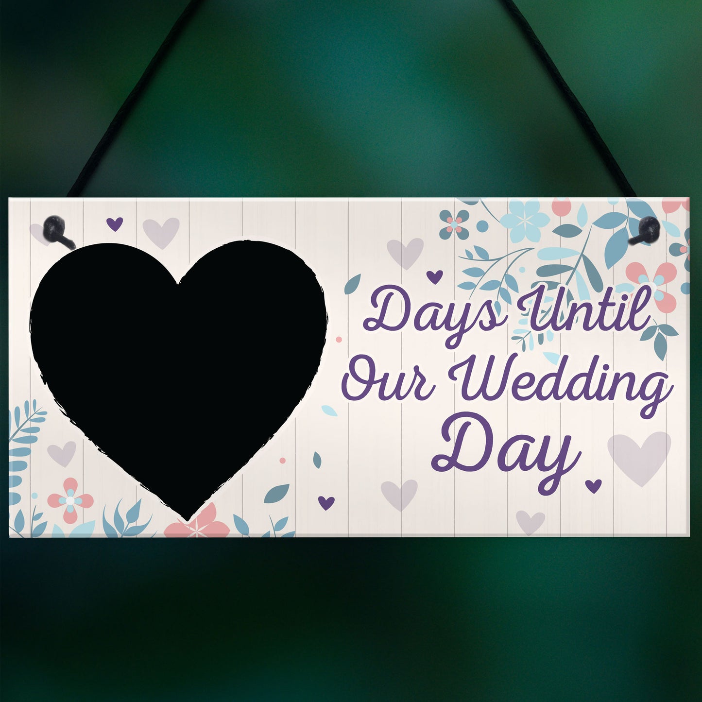 Chalkboard Countdown Days Until Wedding Day Mr & Mrs Engagement