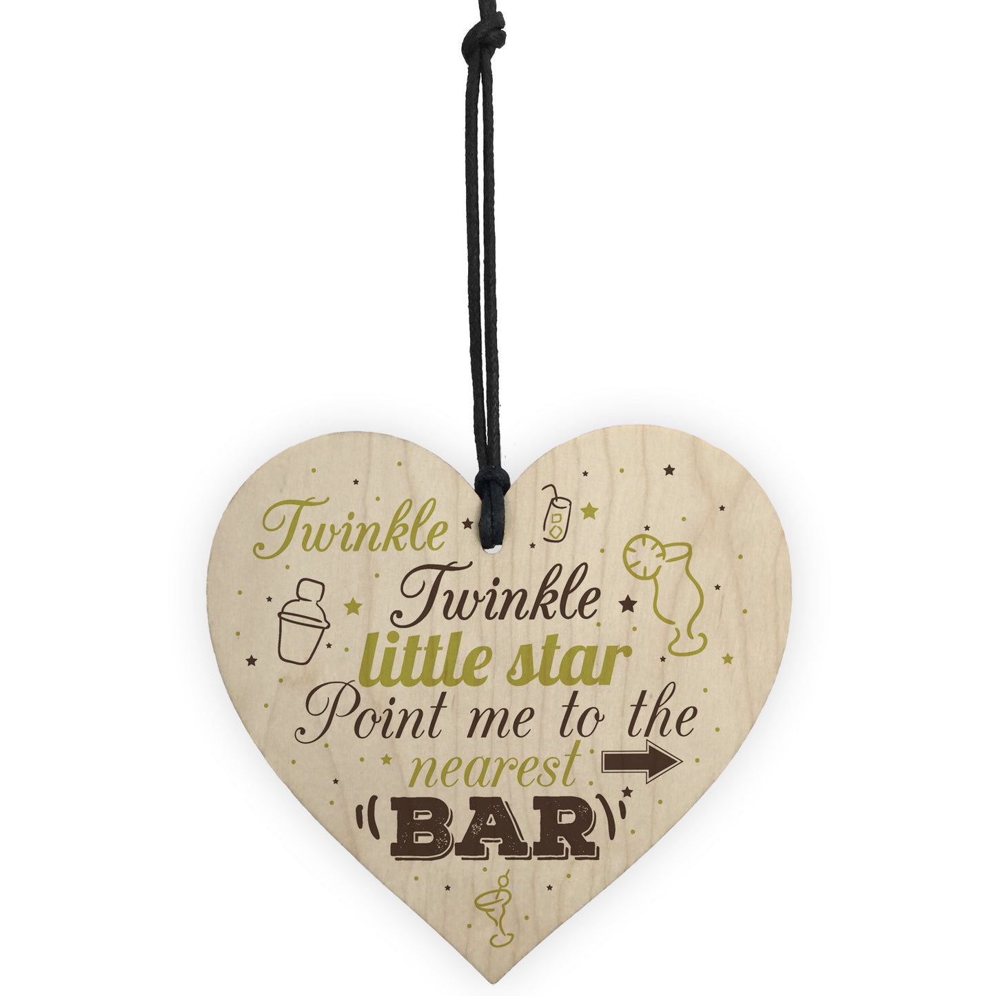 Home Bar Sign Wood Heart Novelty Garden Kitchen Pub Wall Plaque