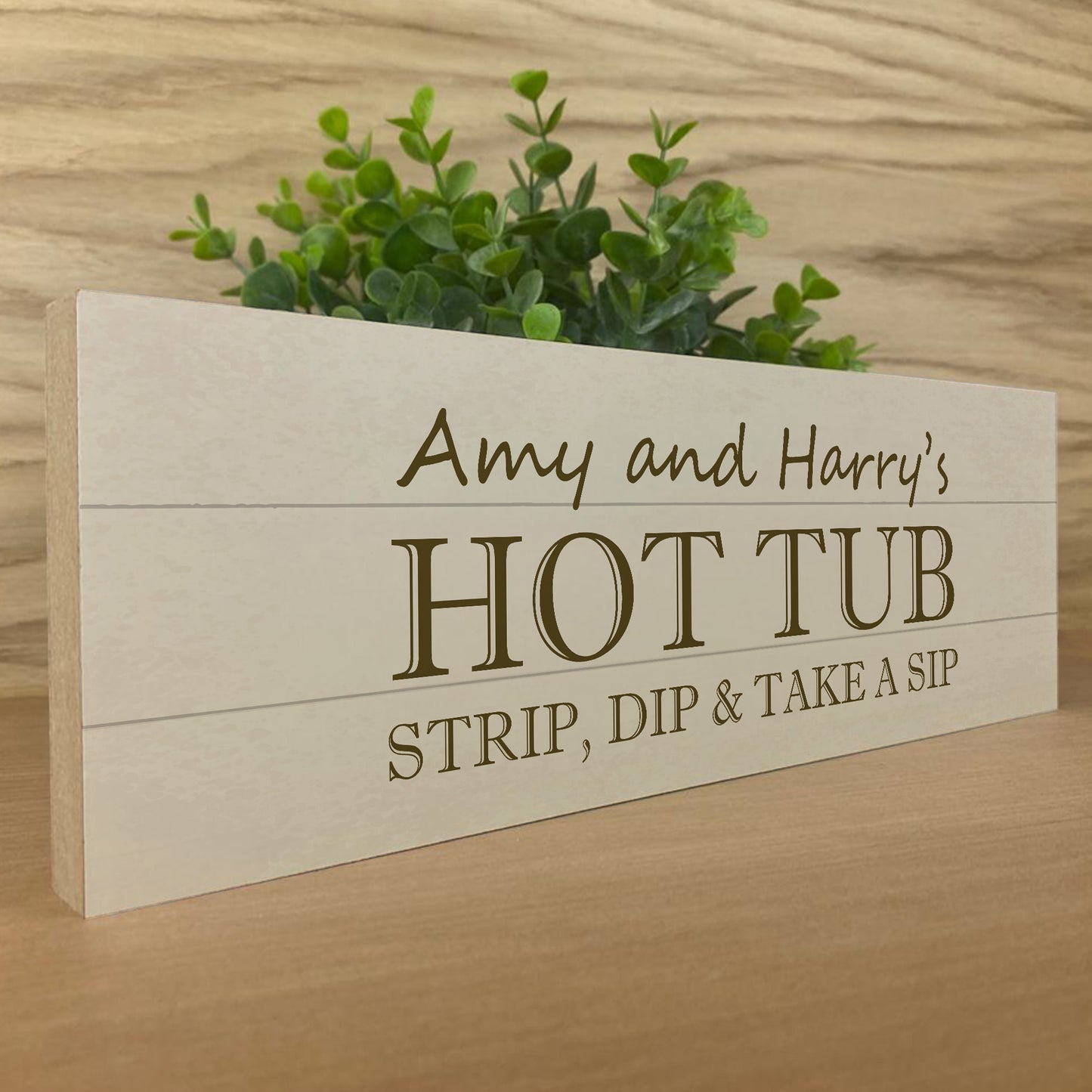 Personalised Hot Tub Wooden Sign Outdoor Plaque For Garden