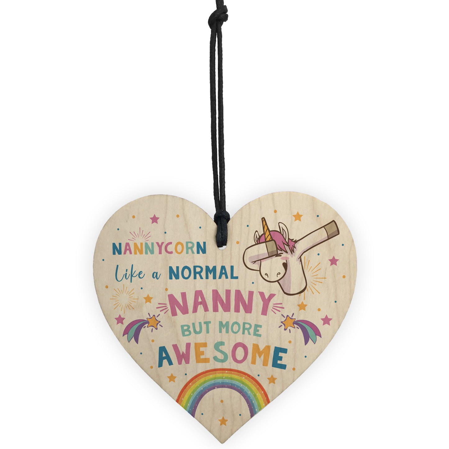 Nannycorn Wood Heart Nanny Unicorn Gift Nanny Birthday Christmas