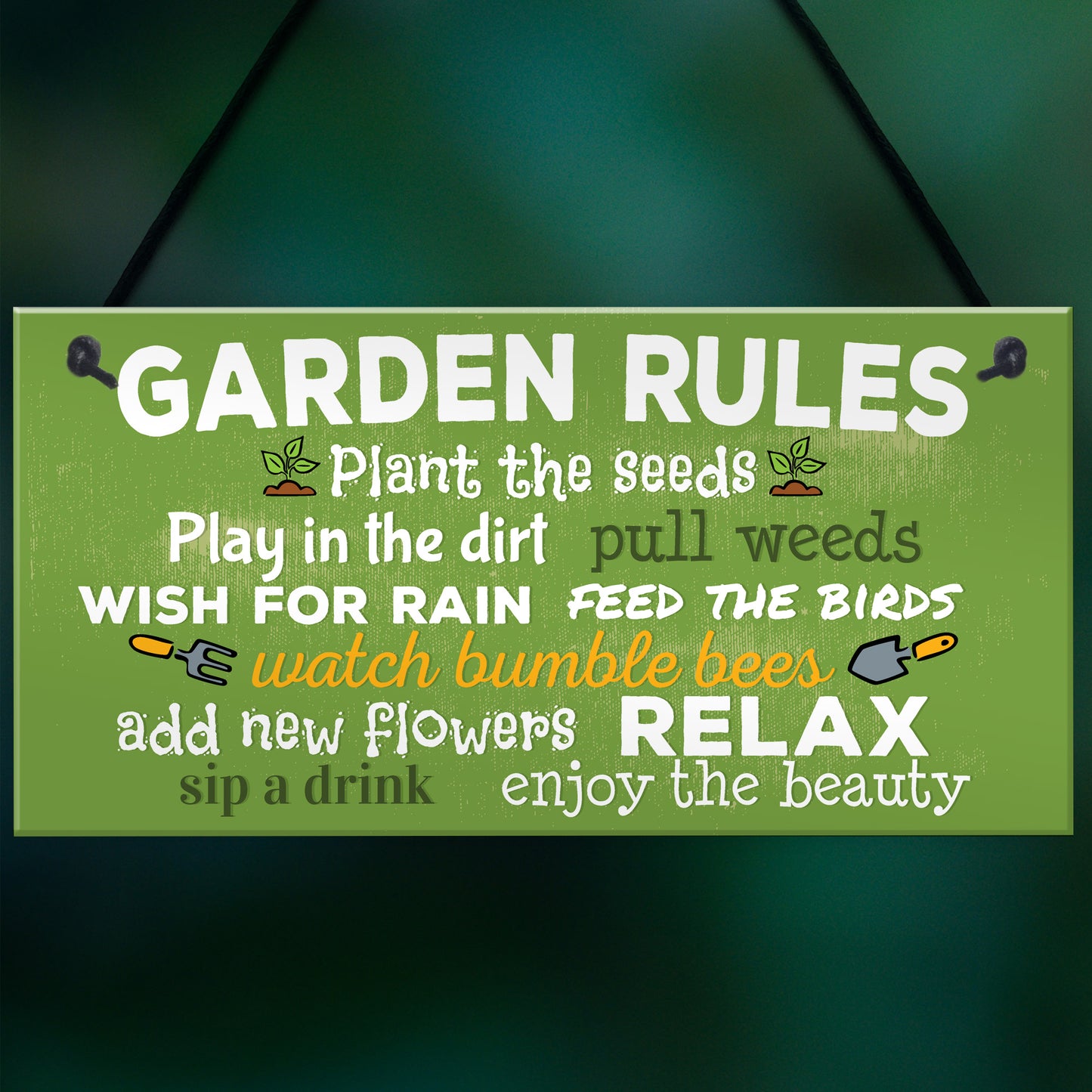 Garden Rules Relax Novelty Plaques SummerHouse Sign Garden