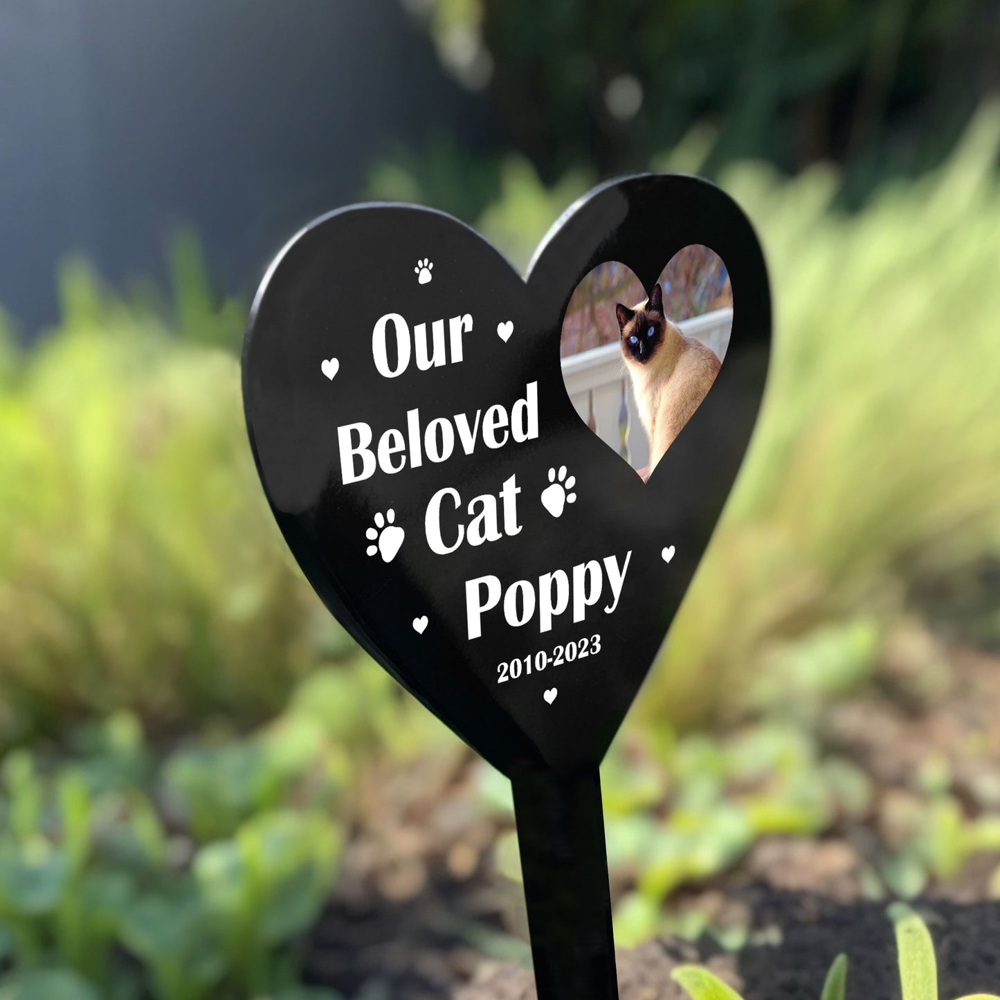 Personalised Cat Memorial Grave Marker Graveside Ornament