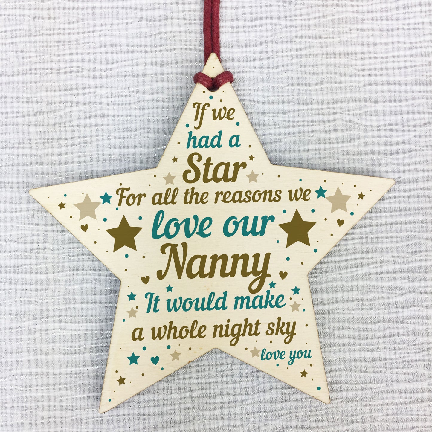 NANNY GIFTS Nanny Birthday Gift Wooden Star Plaque Mothers Day