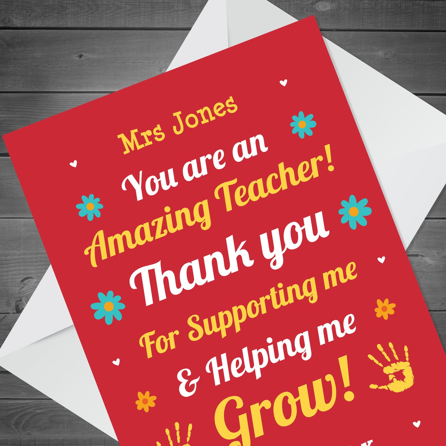 Thank You Teacher Card Personalised AMAZING Teacher Cards