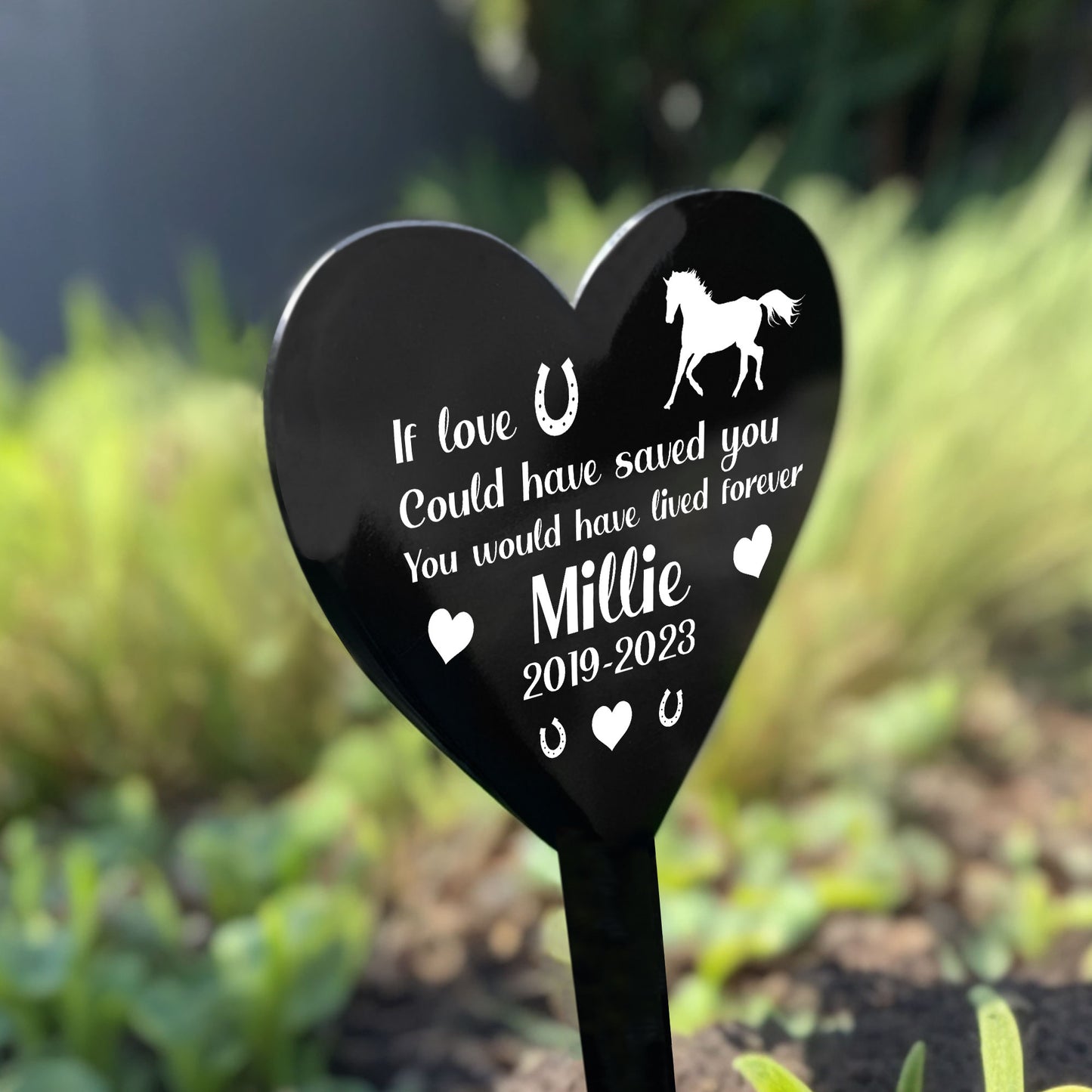 PERSONALISED Horse Memorial Outdoor Garden Grave Stake