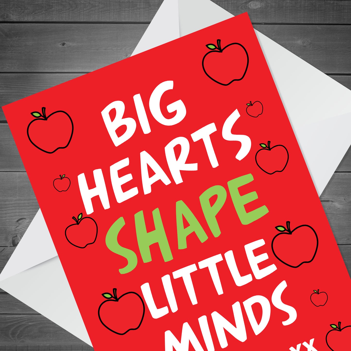 Big Hearts Shape Little Minds Card For Teacher Thank You Card