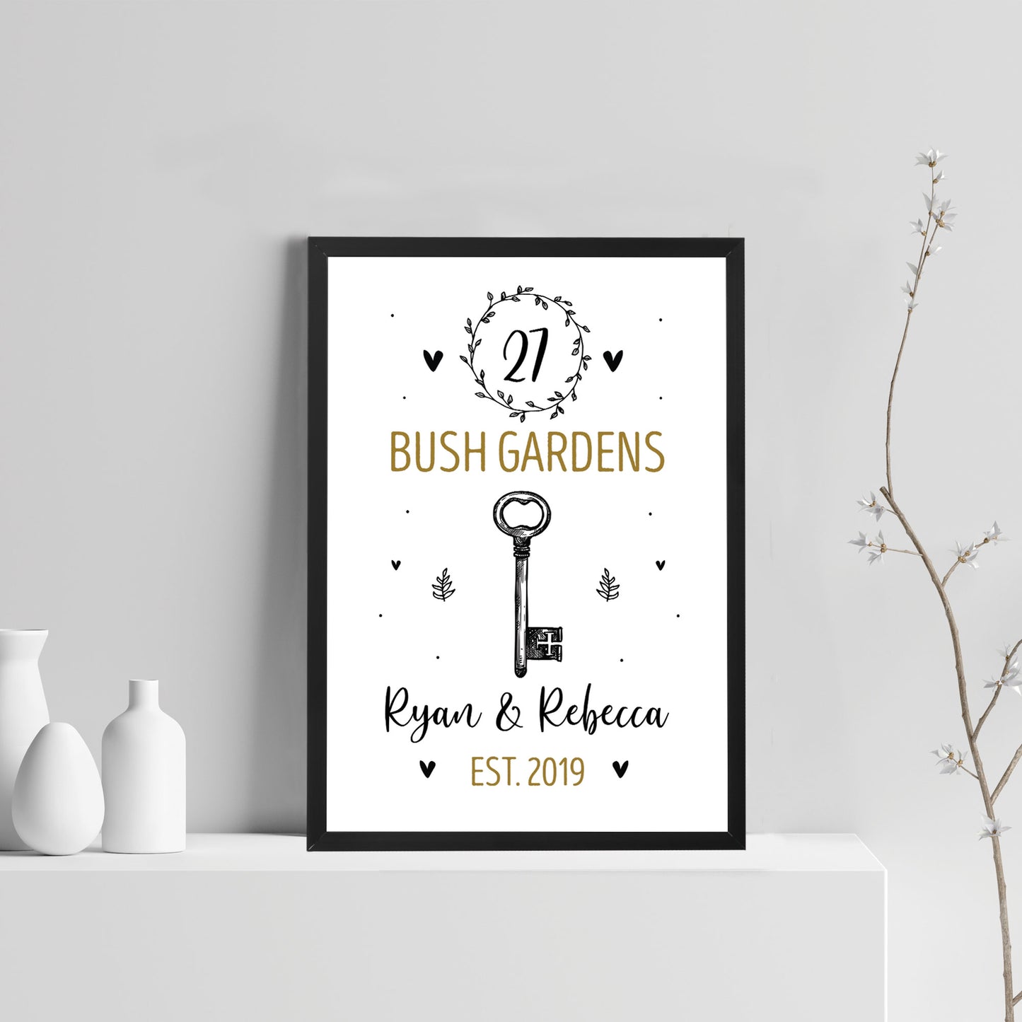 New Home Gift Framed Personalised First Home New Home Print