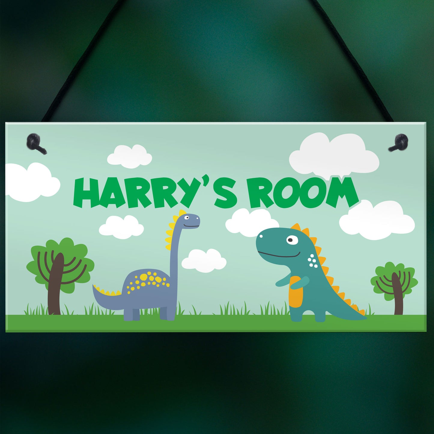 Personalised Door Sign For Boys Bedroom Nursery Dinosaur Theme