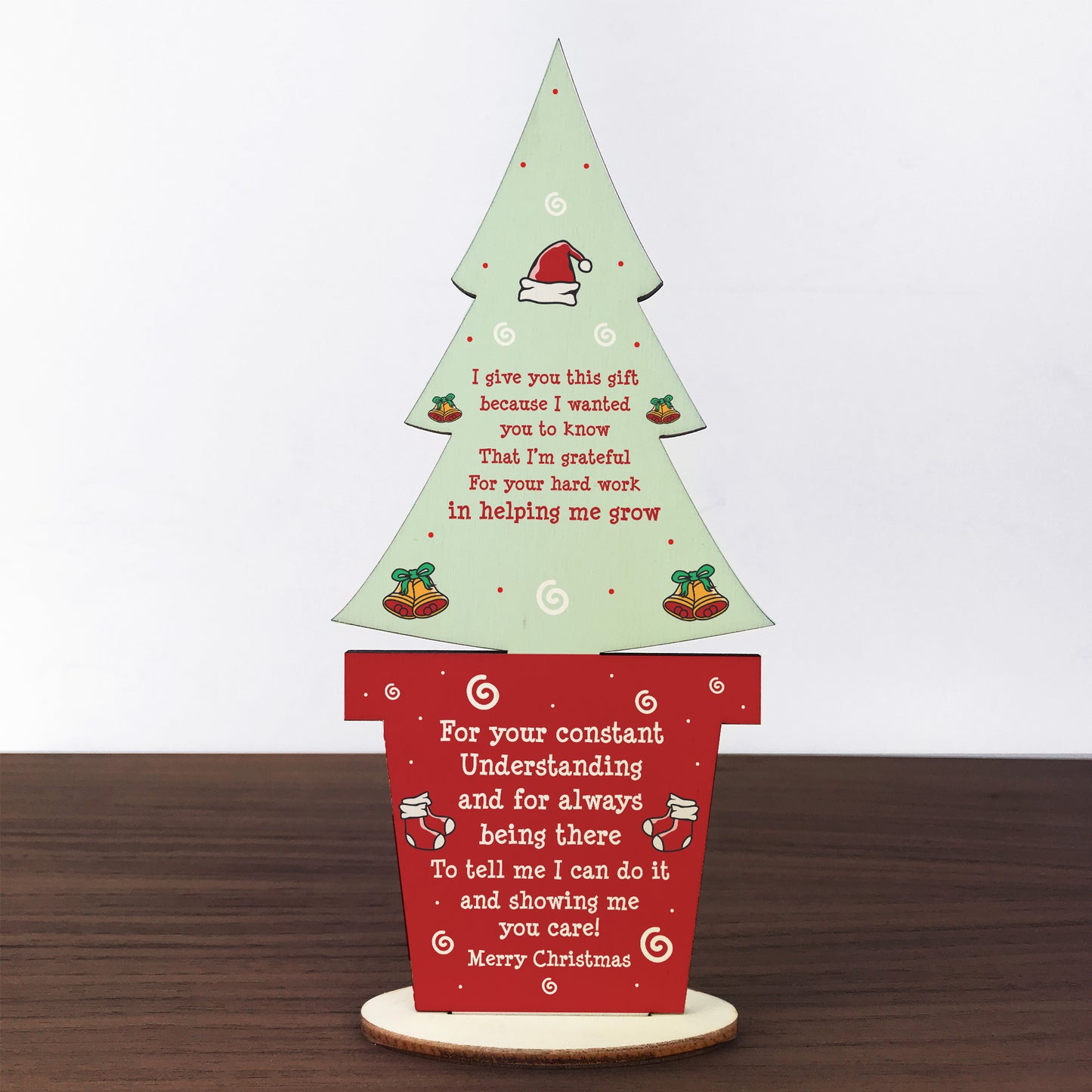 Christmas Gift For Teacher Poem Wooden Christmas Tree Thank You