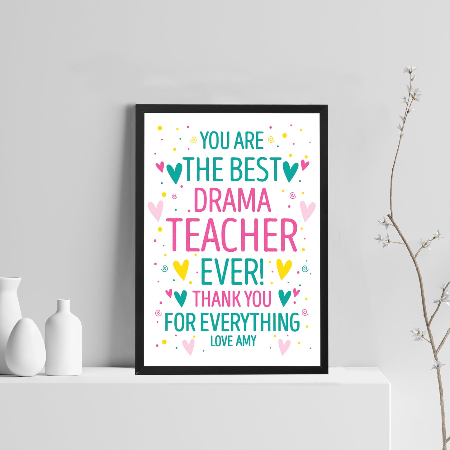 Personalised Thank You Print Gift Music Dance Drama Teacher Gift