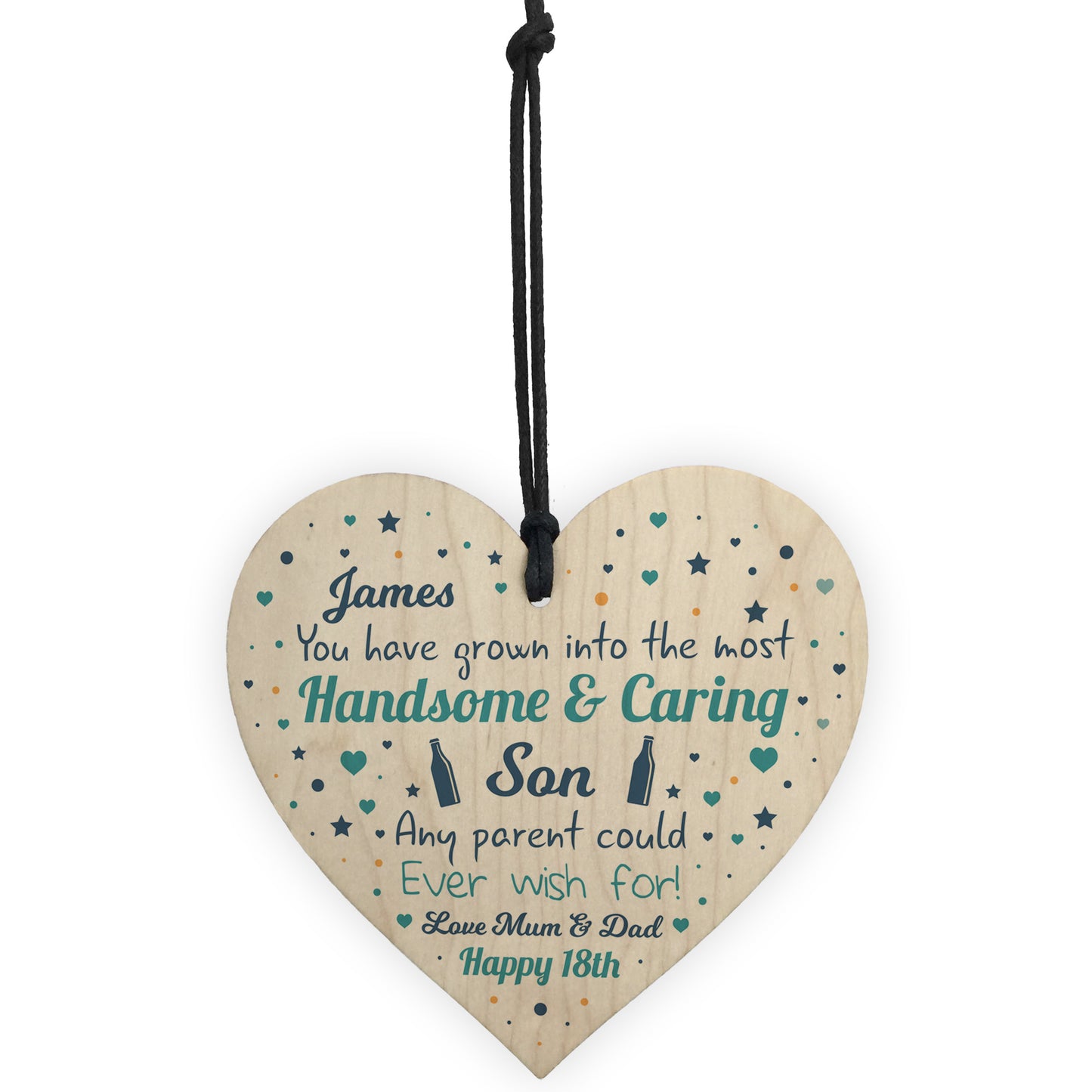 PERSONALISED Wooden Heart Birthday Gift For SON Novelty Birthday