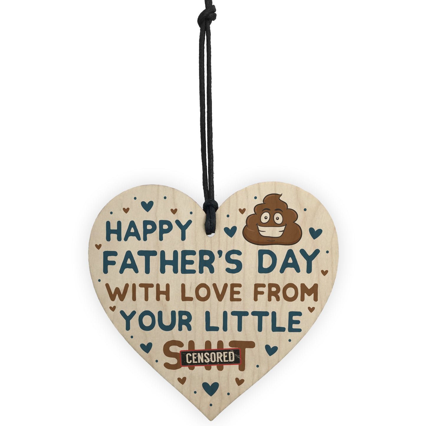 Funny Fathers Day Gift For Dad Daddy Step Dad Wooden Heart