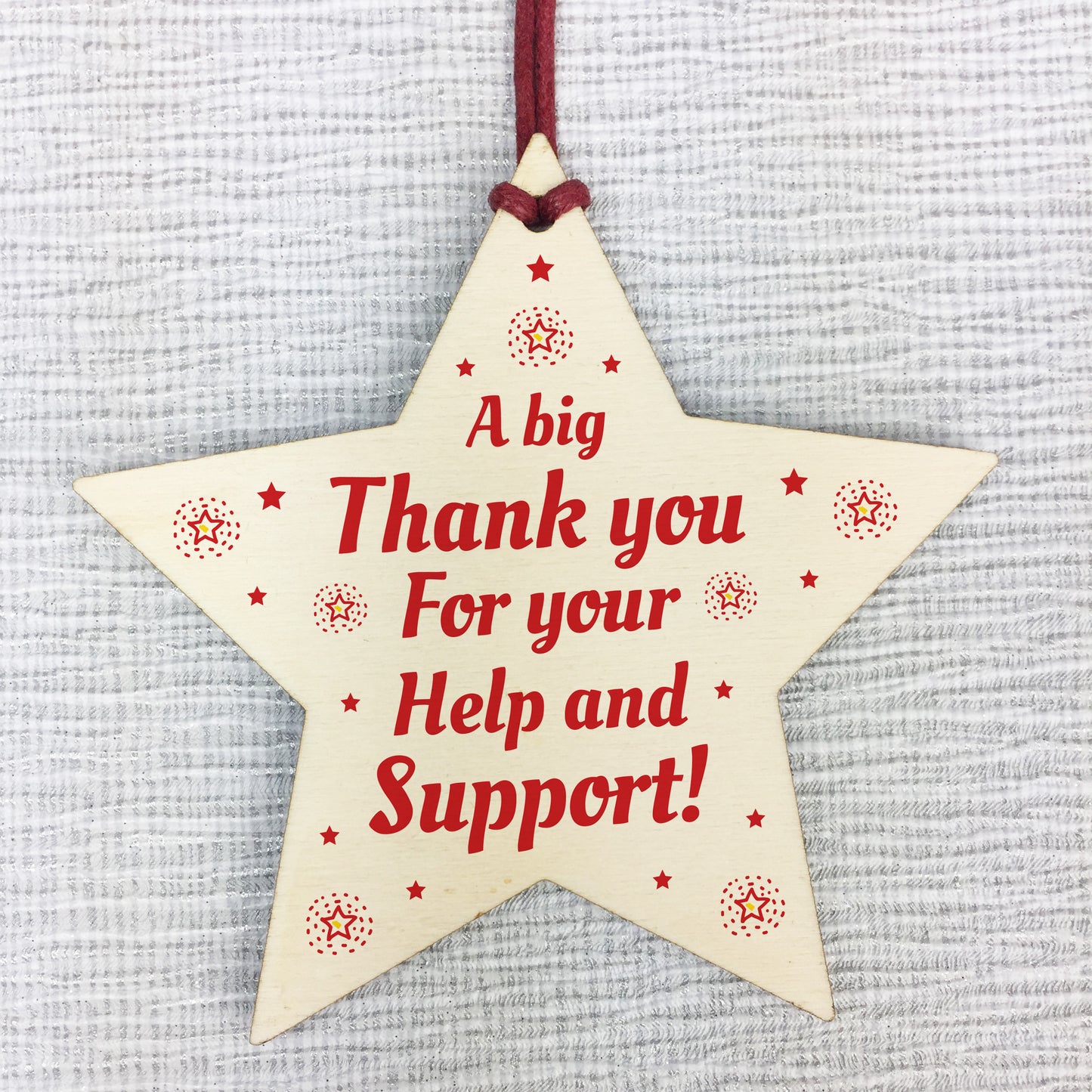 Thank You For Your Help And Support Gift Star Volunteer Teacher