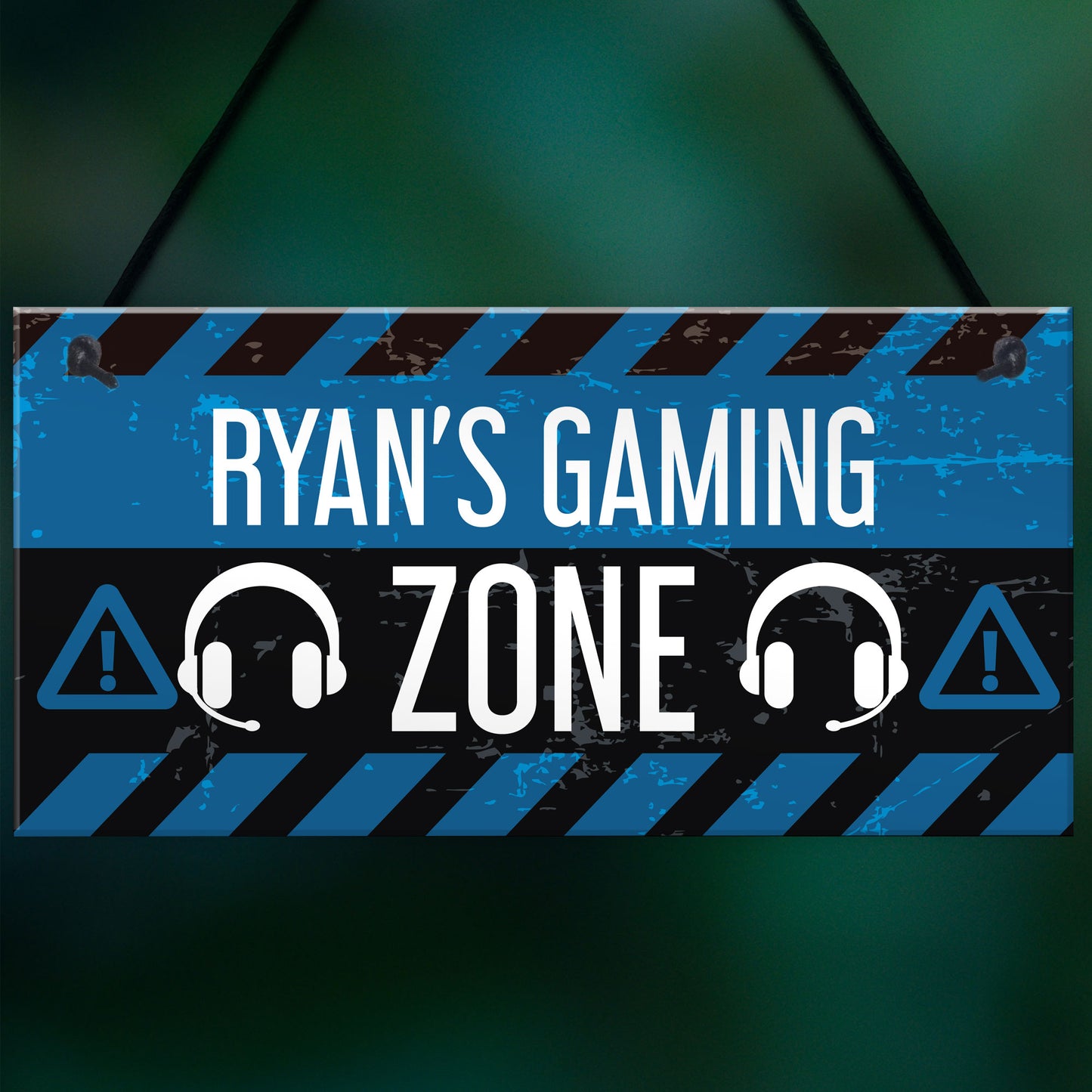 Personalised Gaming Sign Gaming Zone Plaque Boys Bedroom Sign