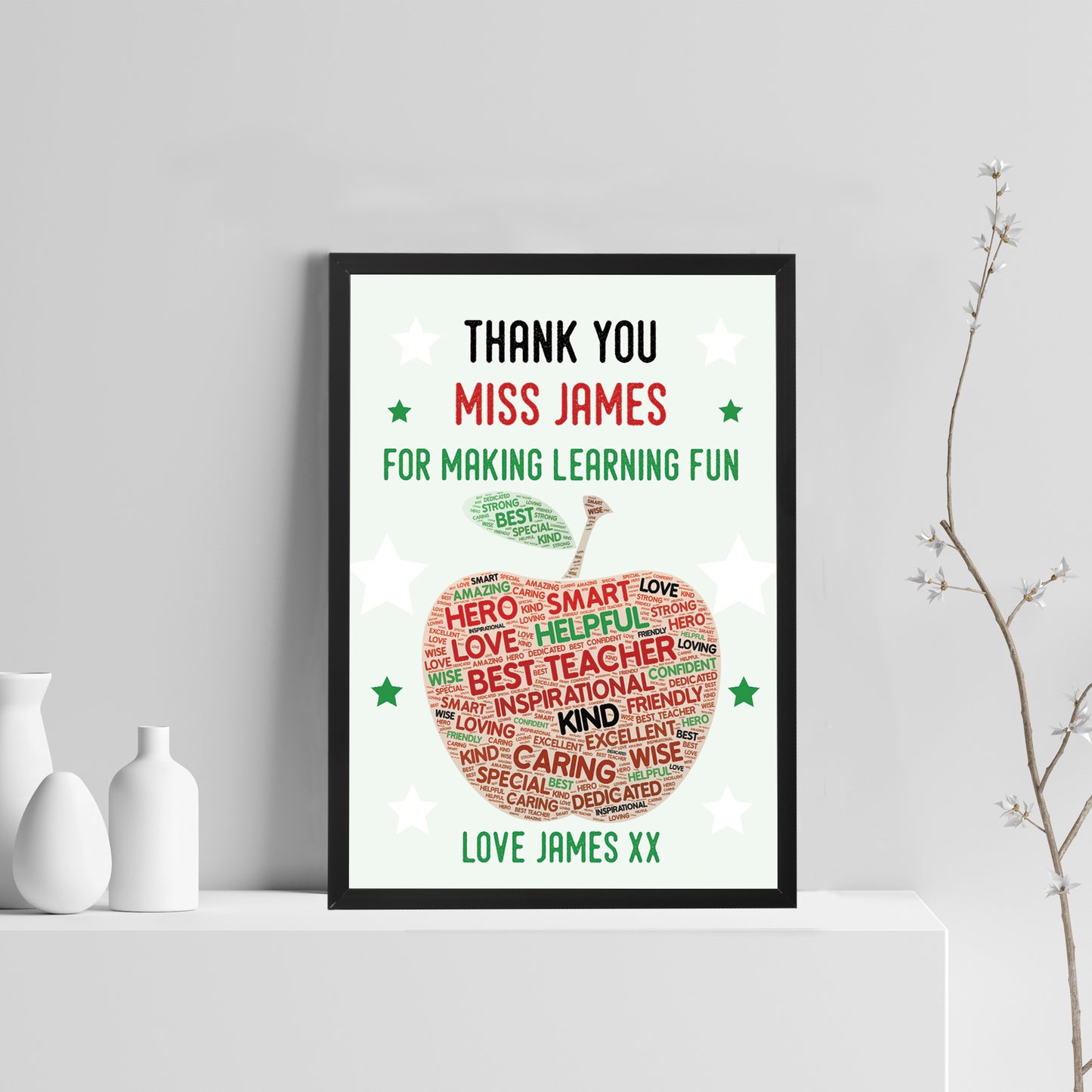 Personalised Teacher Gifts Framed Print Nursery Thank You Gifts