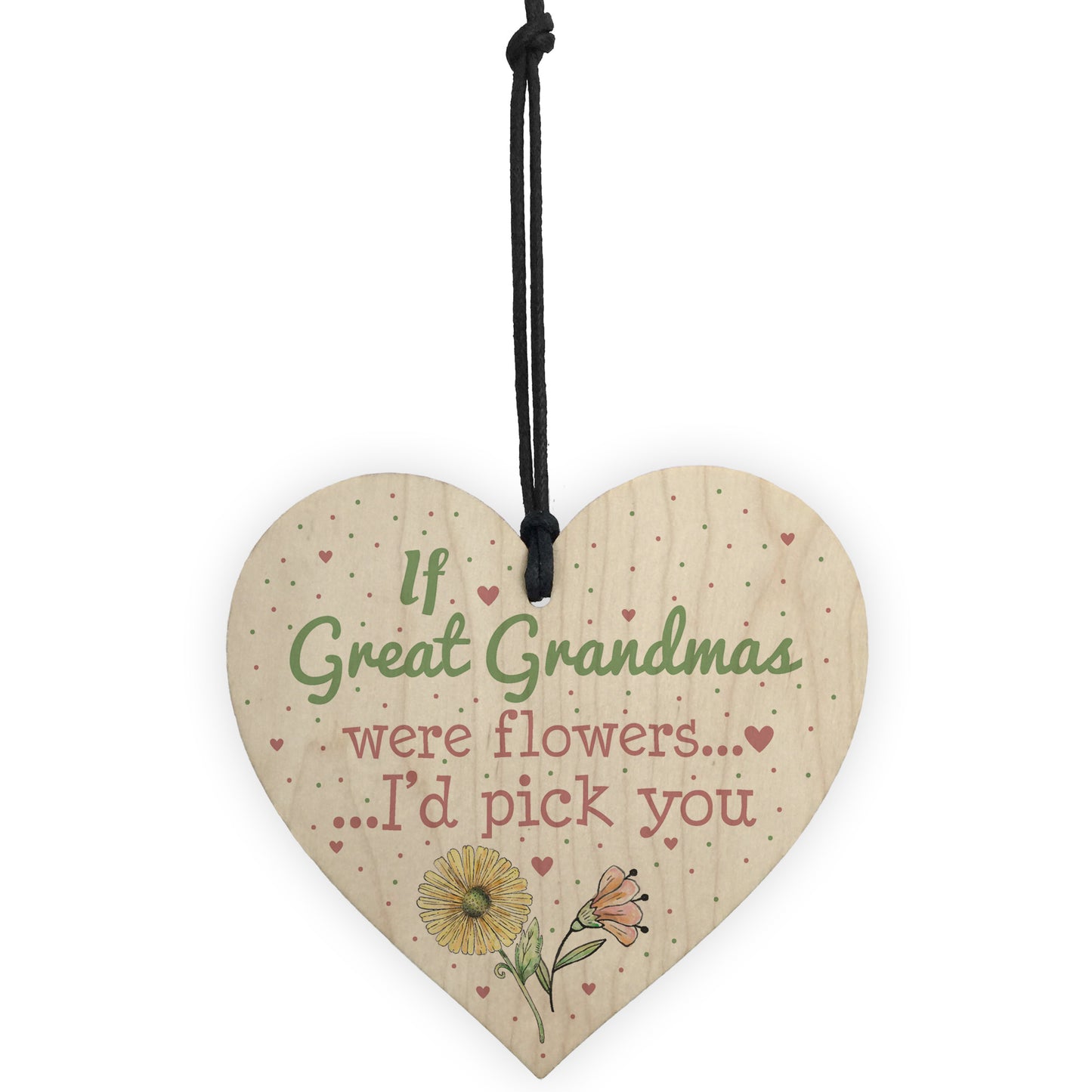 Great Grandma Birthday Gifts Hanging Wooden Heart Christmas Gift