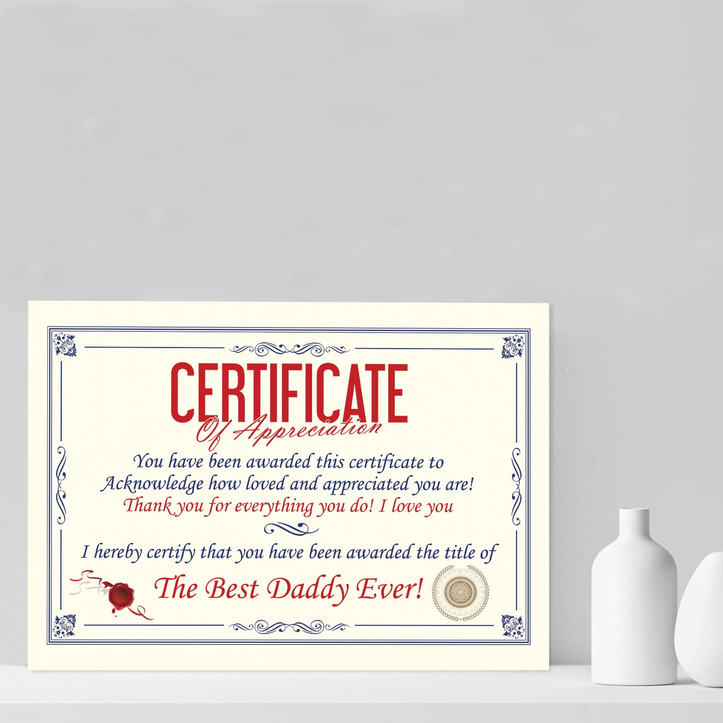 Funny Unusual Daddy Gift Certificate Fathers Day Birthday Gift