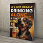 Funny Dog Drinking Hanging Wall Sign Pub Man Cave Home Bar Sign