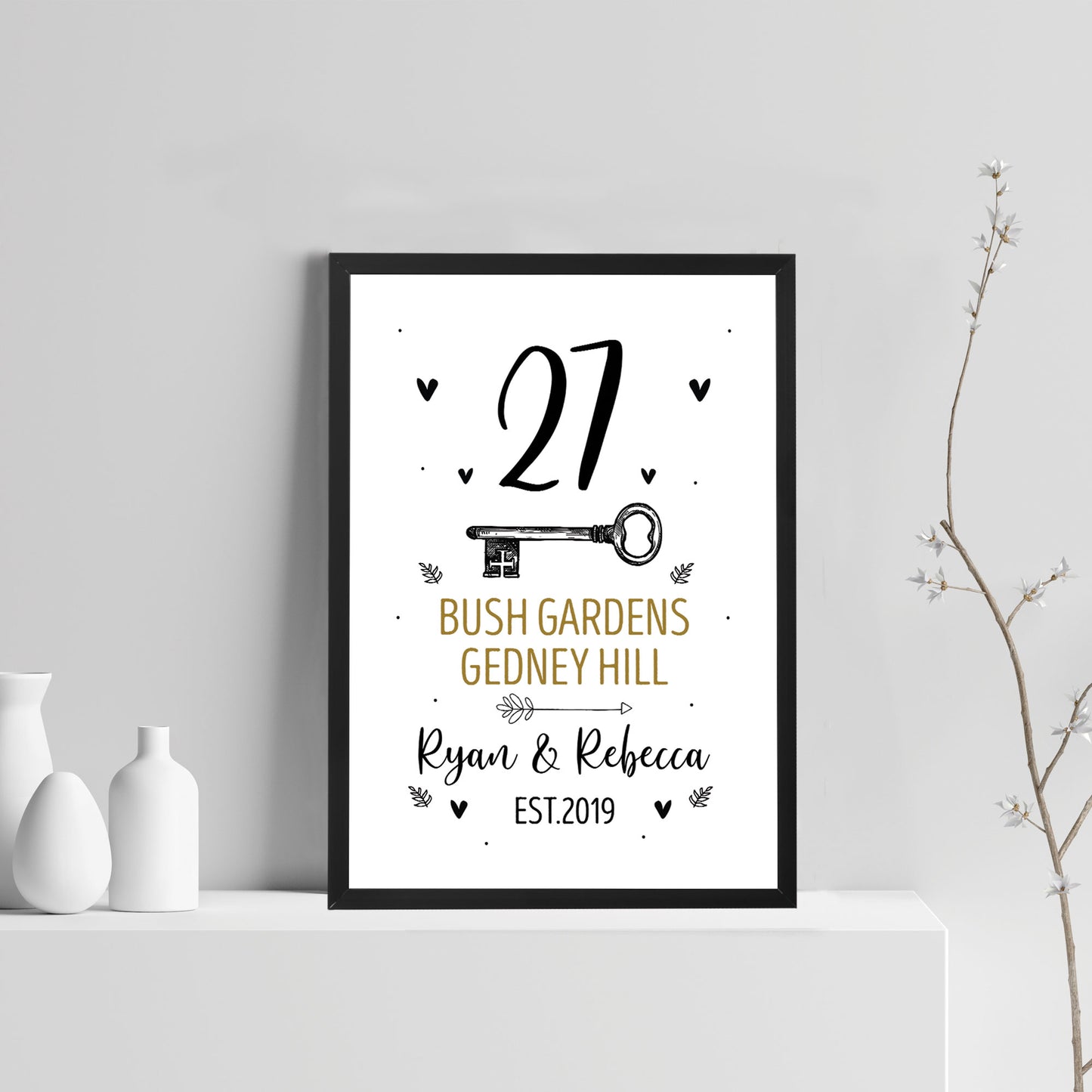 New Home Gift Personalised 1st First Home Home Decor Frame Print