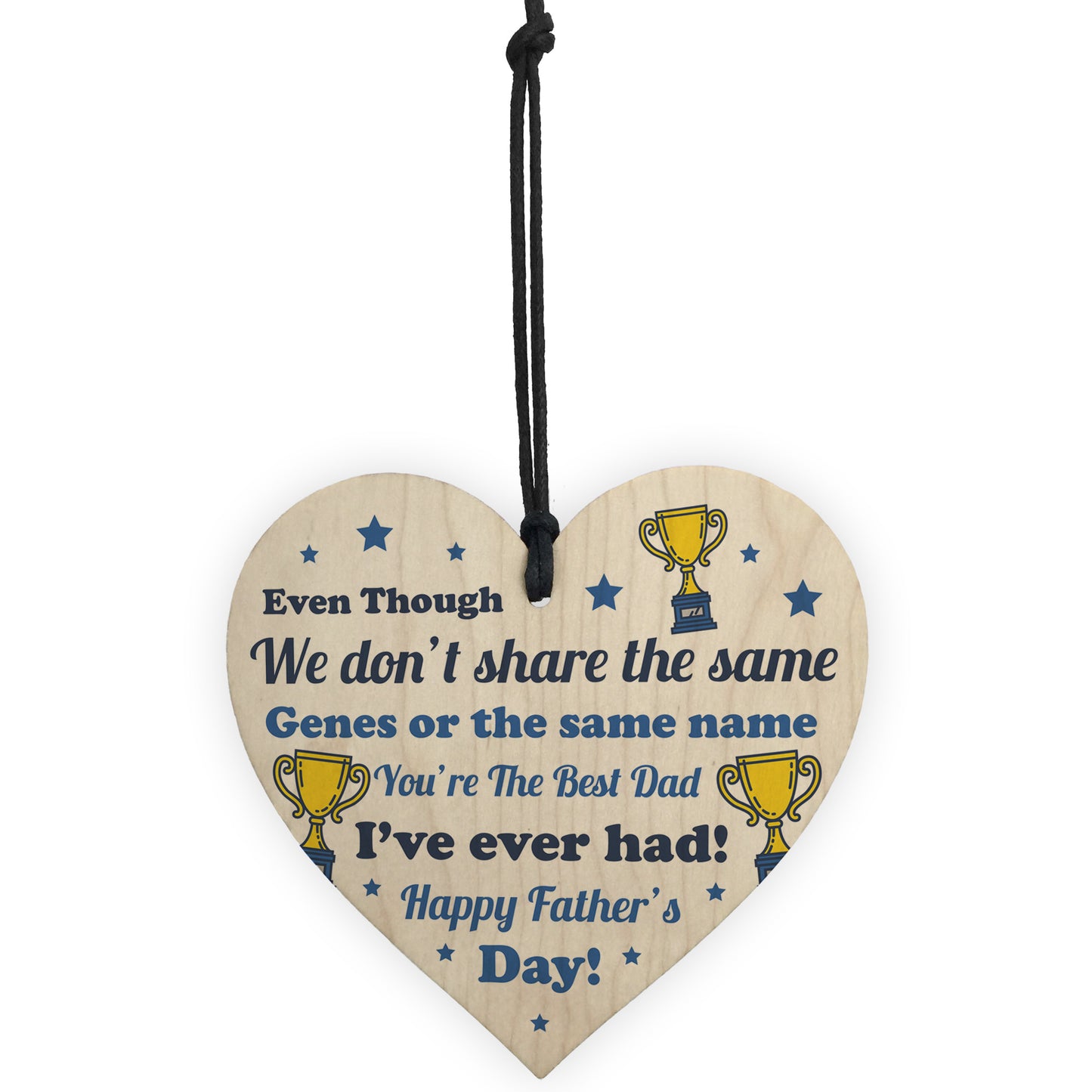 Special Fathers Day Gift For Stepdad Wood Heart Thank You Gift