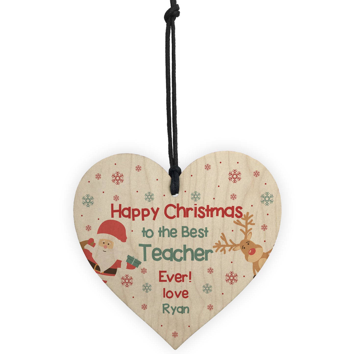 Happy Christmas Gift For Teacher Teaching Assistant Wood Heart