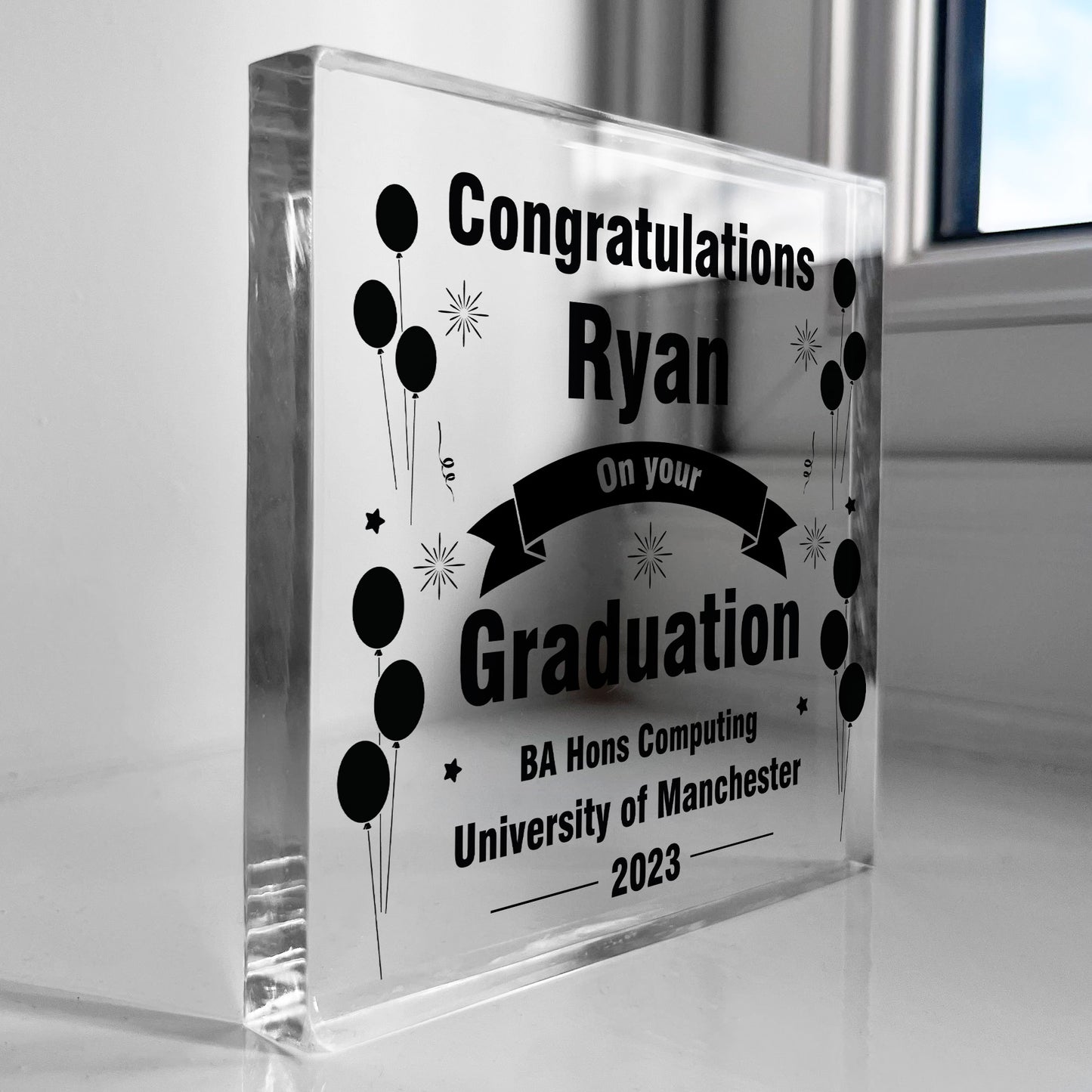 Congratulations On Your Graduation Personalised Acrylic Block