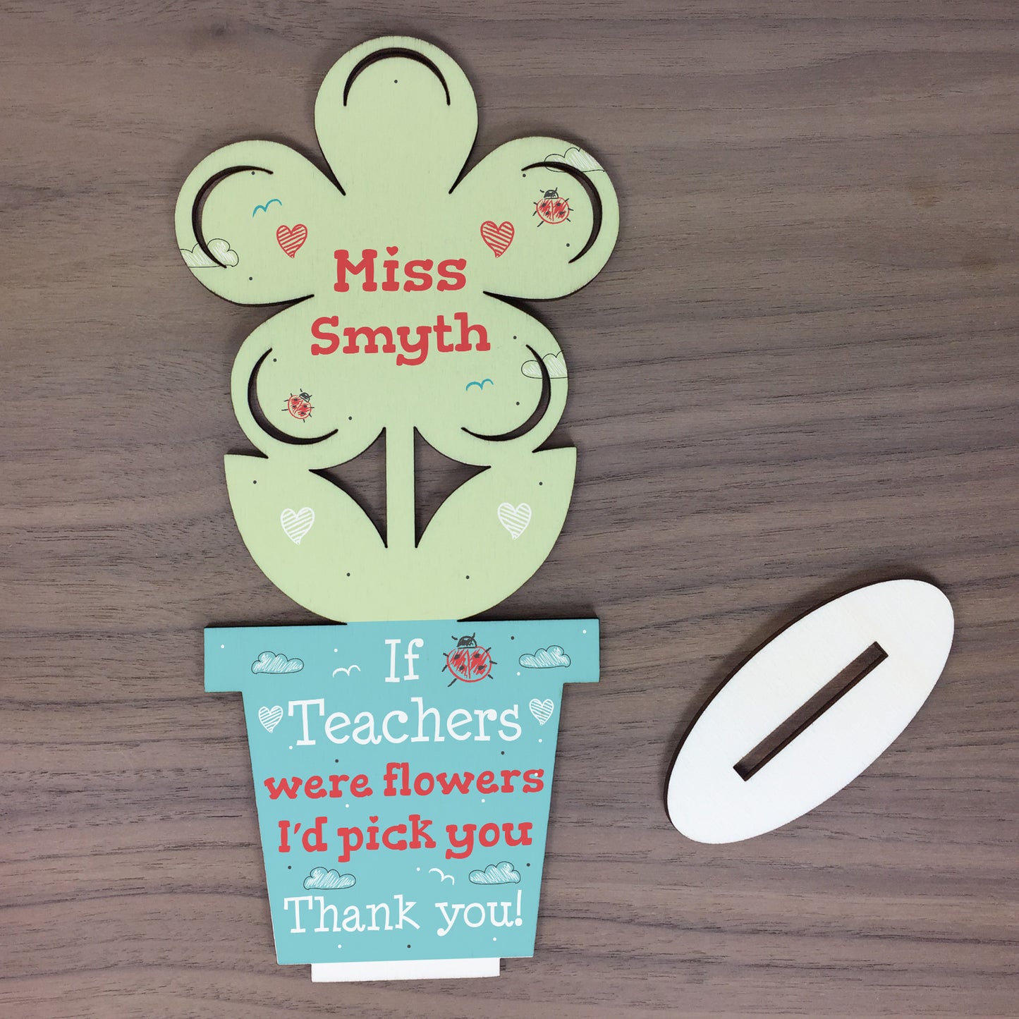 Personalised Teachers Thank You Flower Plaque Teaching Assistant