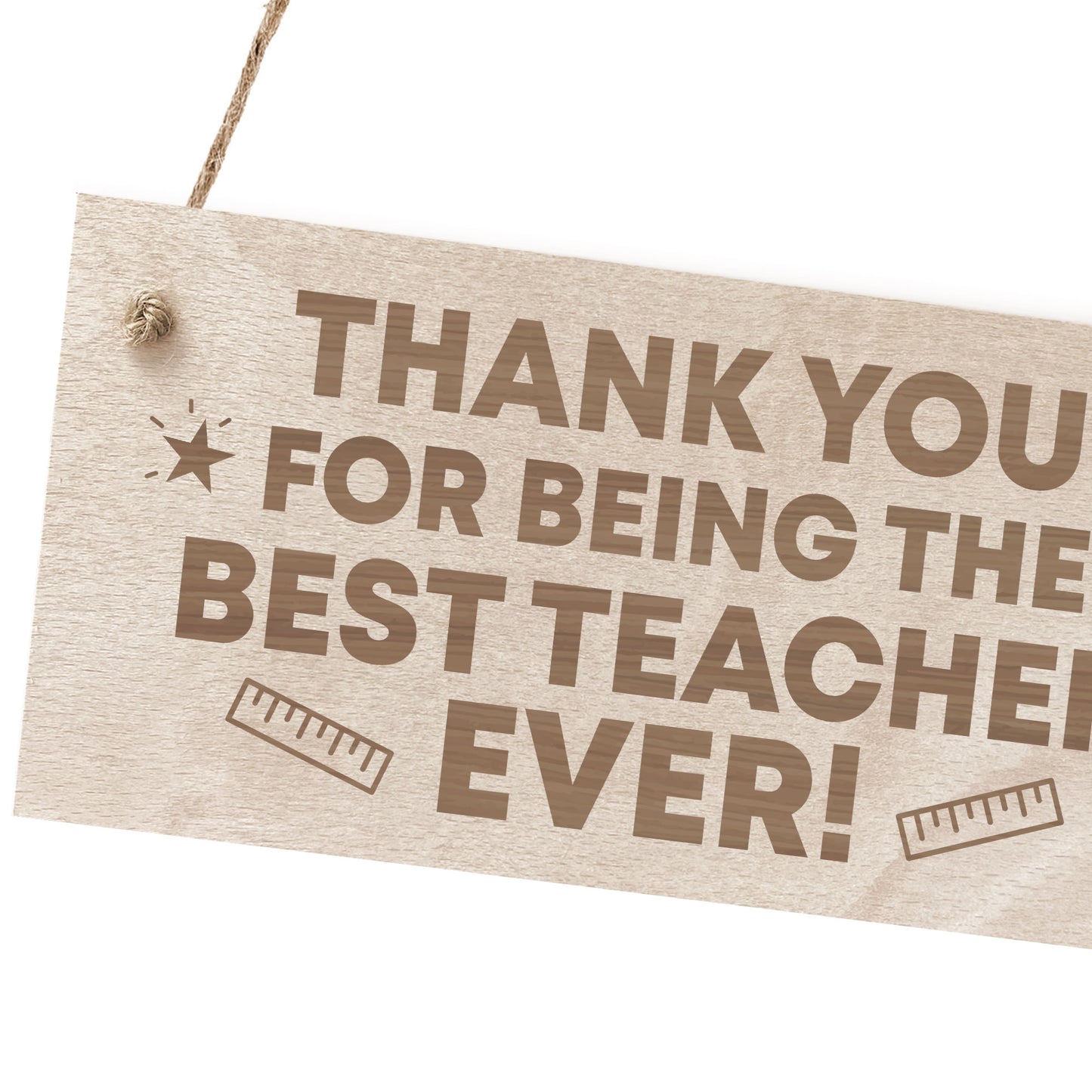 Teacher Thank You Wooden Plaque Gift End of Term Leaving School