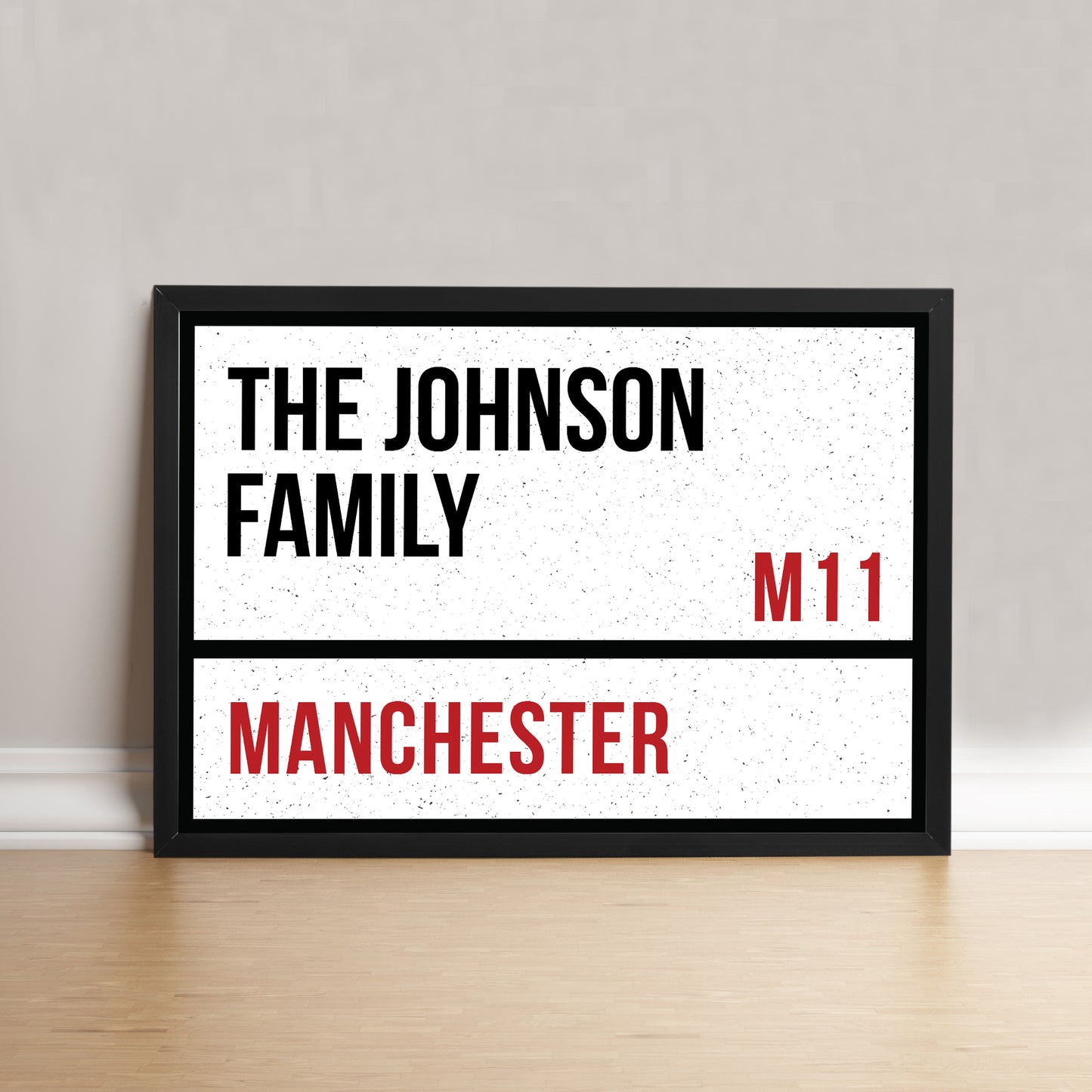 Personalised Family Name Plaque London Street Sign Framed Gift