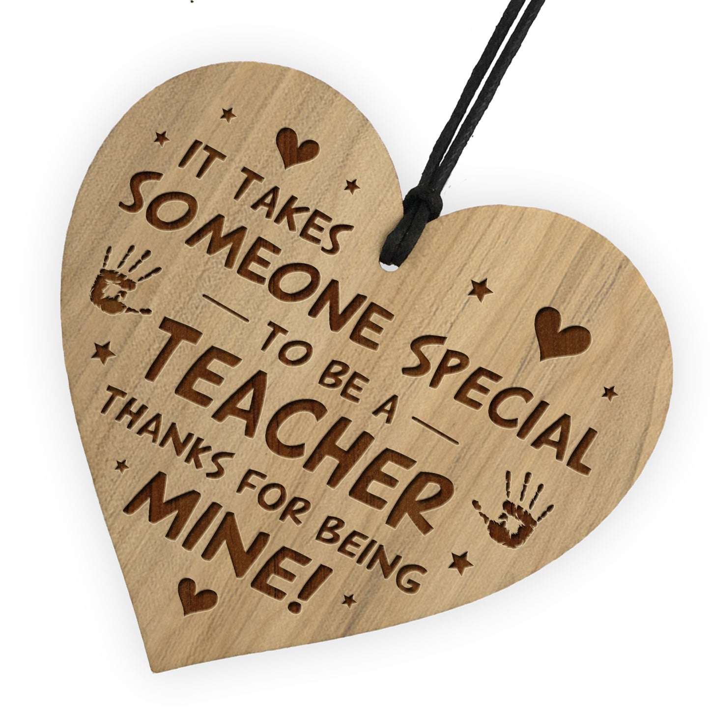 Teacher Gifts Wooden Engraved Heart Thank You Teacher Gift