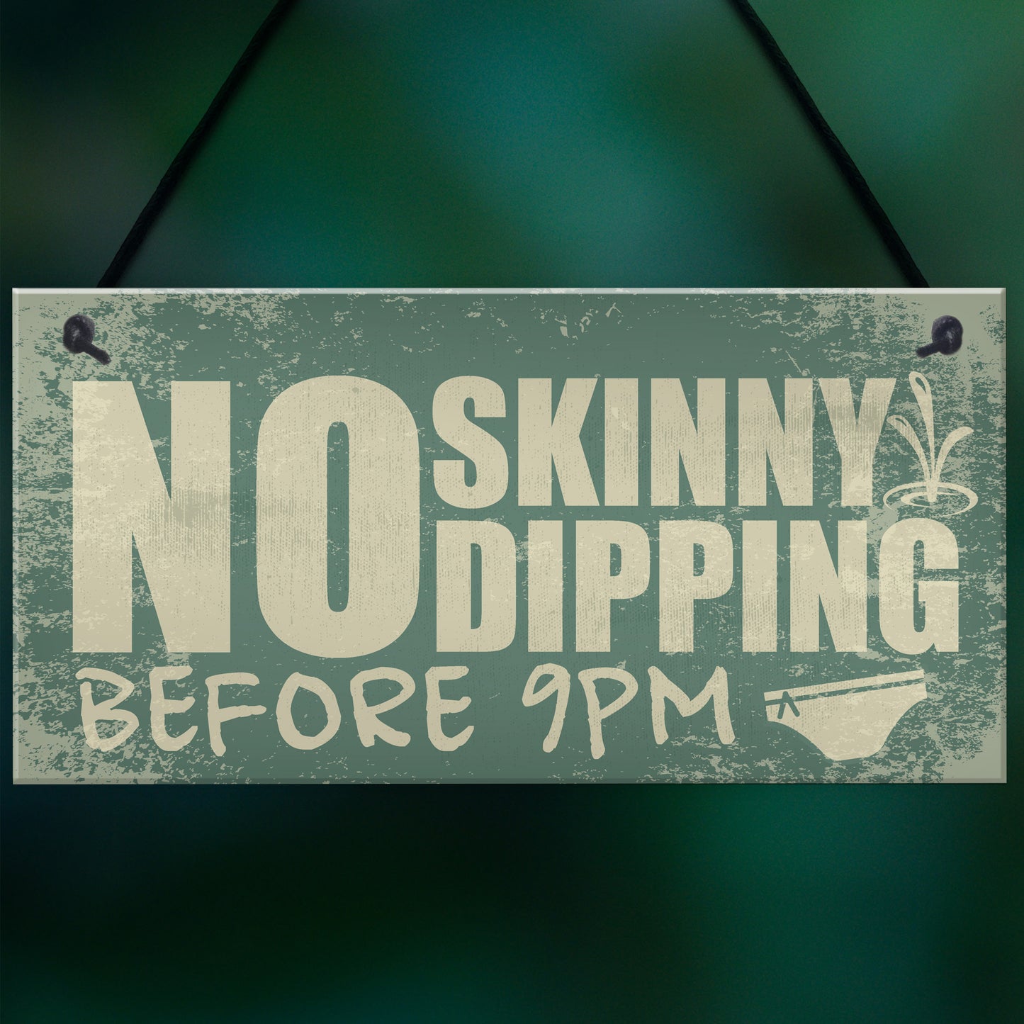 Hot Tub Plaque Garden No Skinny Dipping Shed Sign Funny Sign