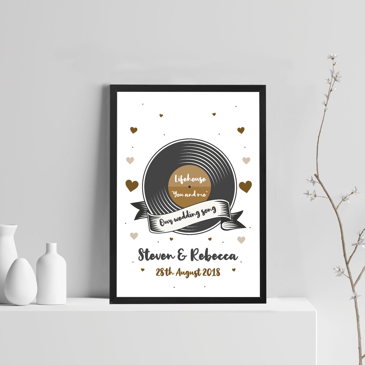 1st 5th 10th 25th 50th Wedding Anniversary Wedding Song Frame